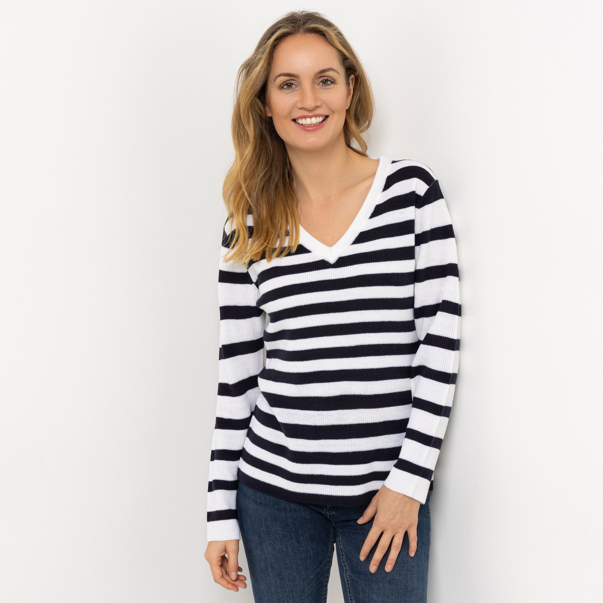 CASHMASOFT Pullover V-Ausschnitt Cashmeregriff Rippbundabschlüsse