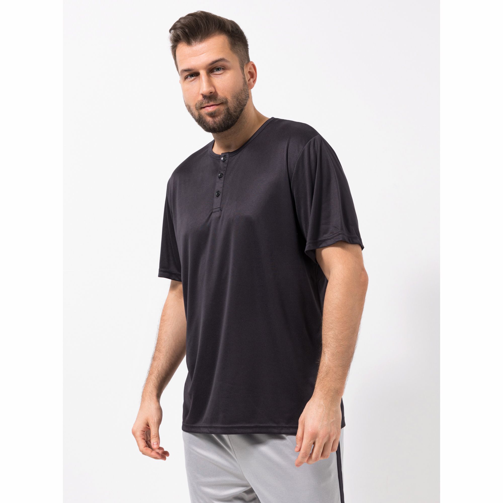 MEN'S TOUCH Shirt Mikrofaser 1/2-Arm Knopfleiste