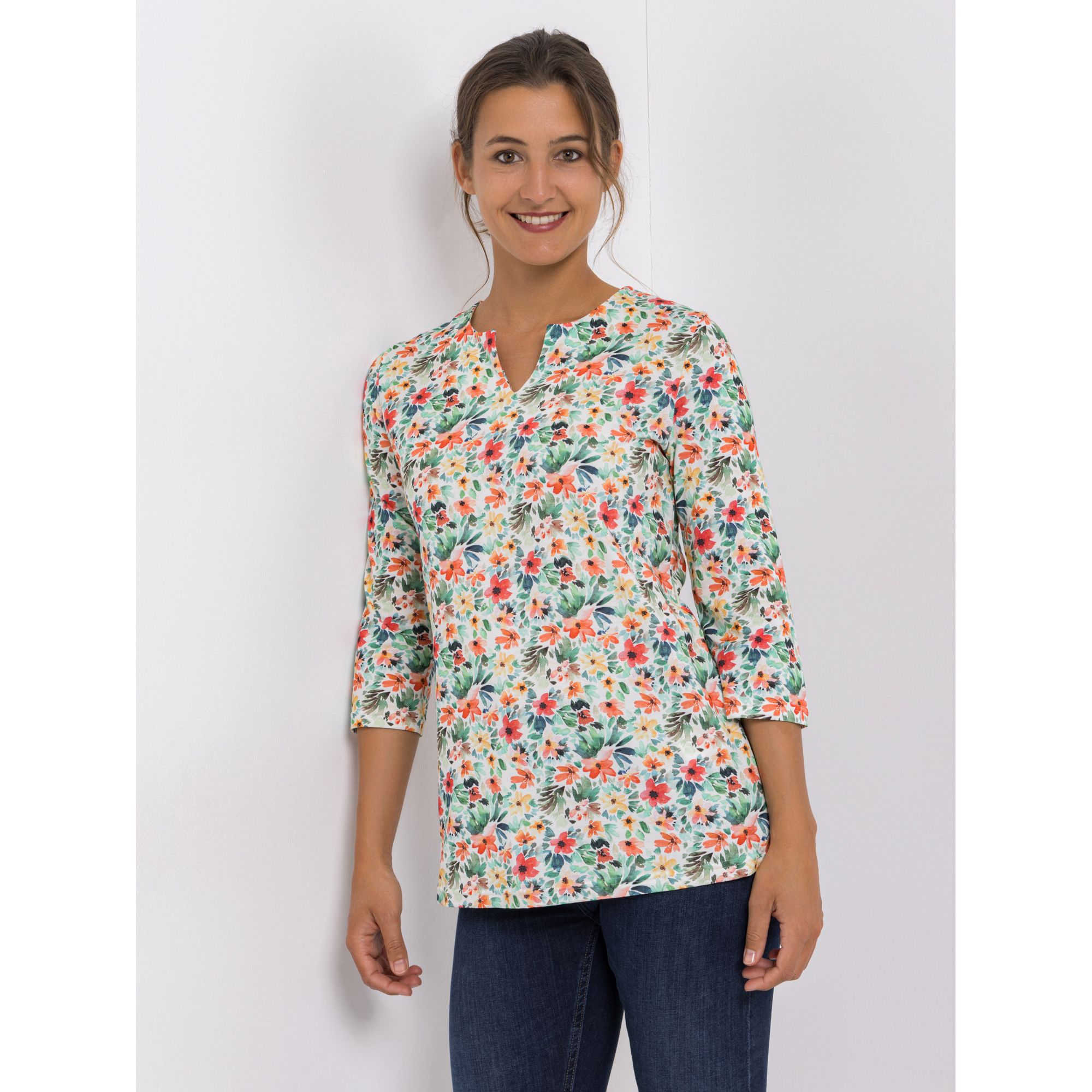 Green Cotton by Peter Hahn Shirt, 3/4 Arm Style Erika lockere Passform