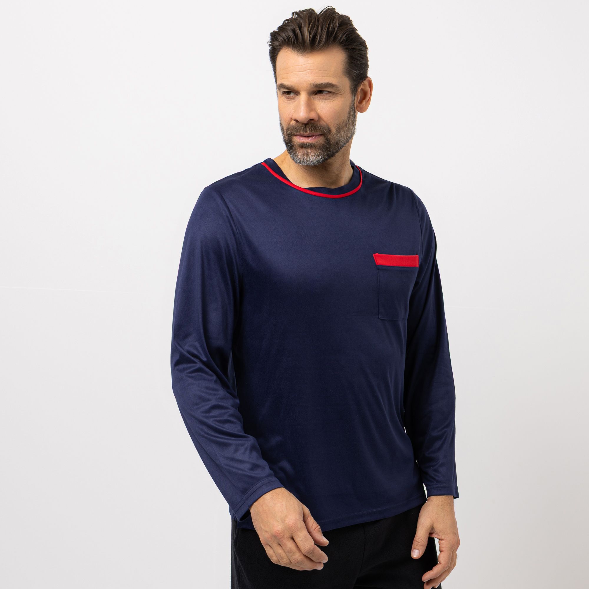 MEN'S TOUCH Shirt, 1/1-Arm Mikrofaser Brusttasche schmale Passform