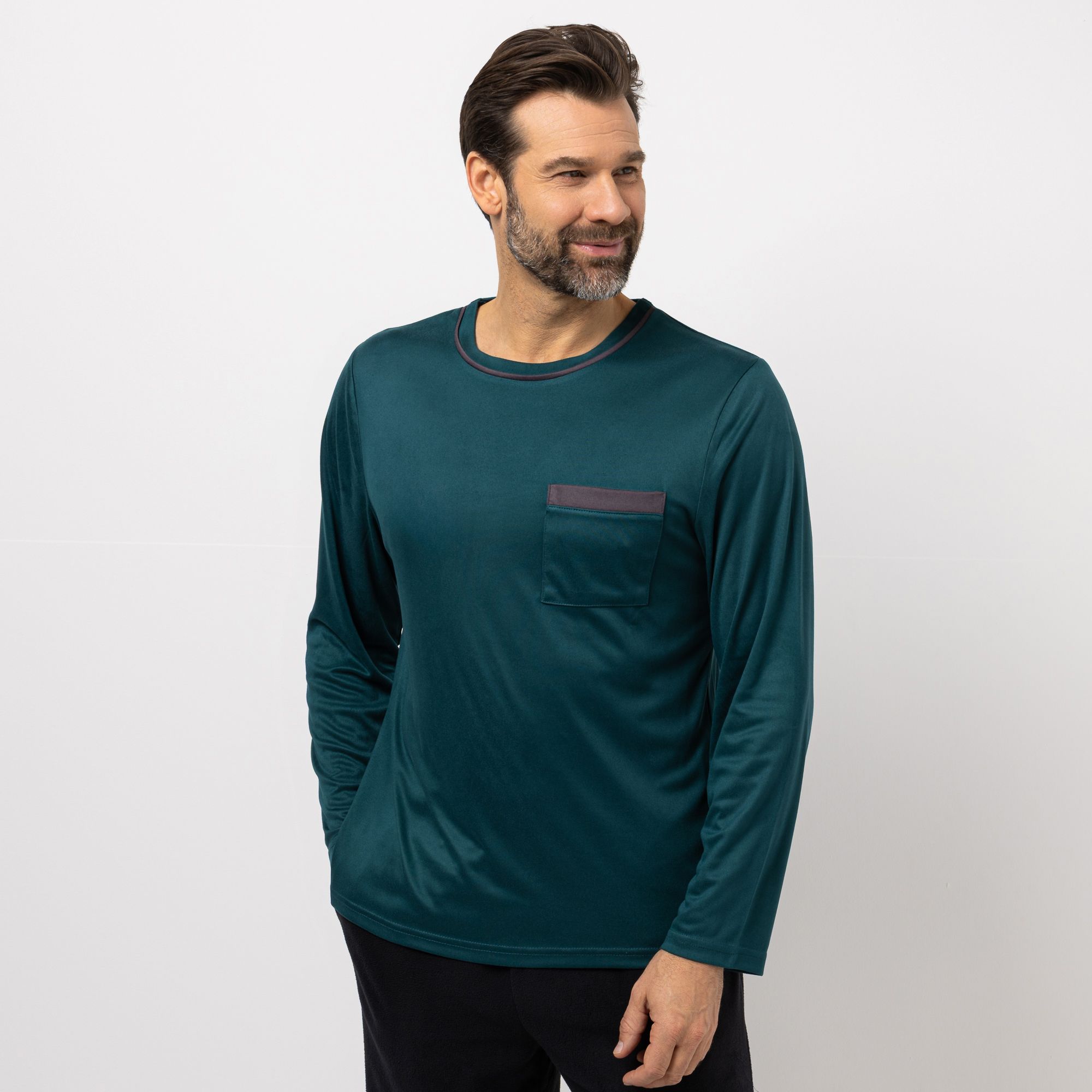 MEN'S TOUCH Shirt, 1/1-Arm Mikrofaser Brusttasche schmale Passform