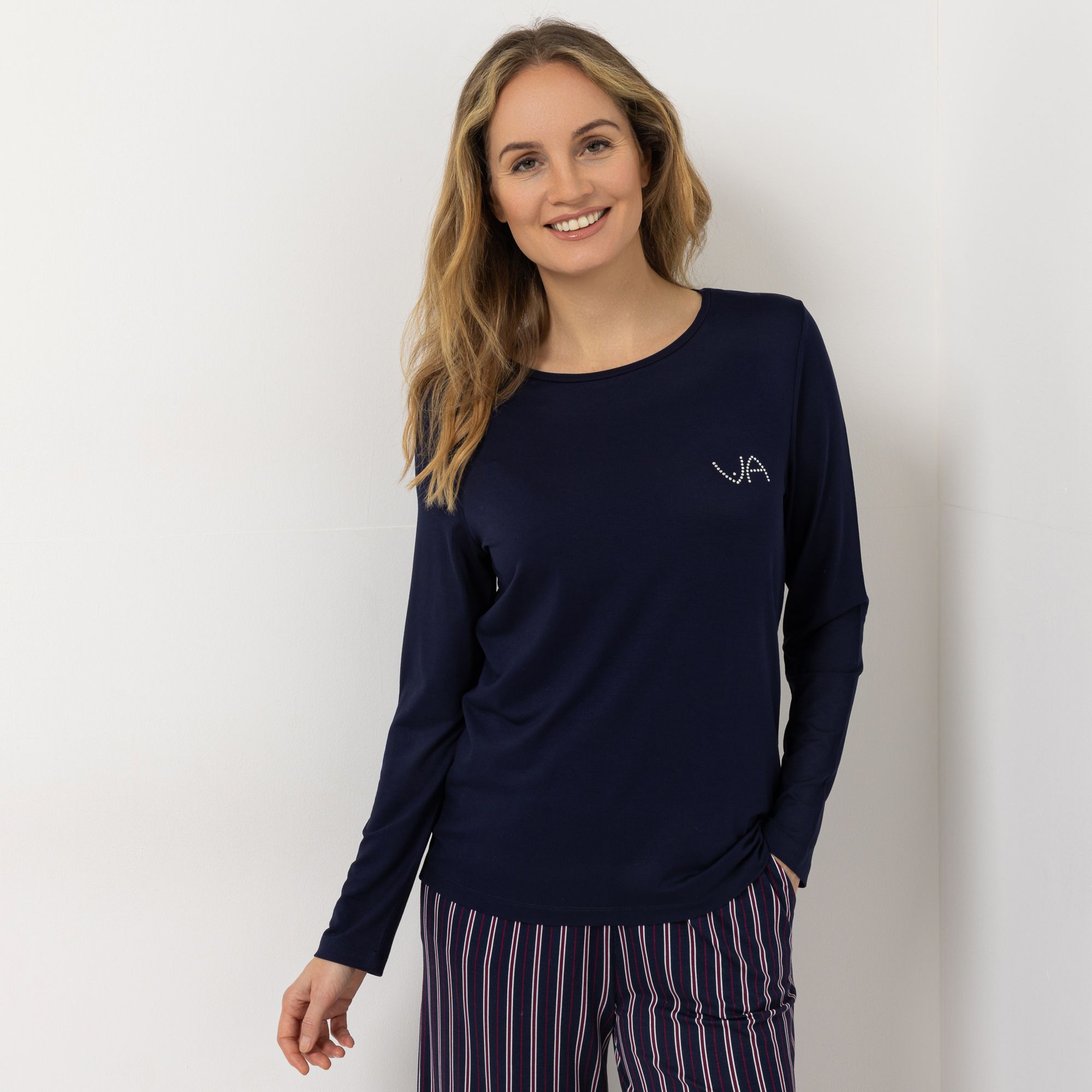 VIA MILANO Lingerie Shirt, 1/1-Arm Rundhalsausschnitt uni