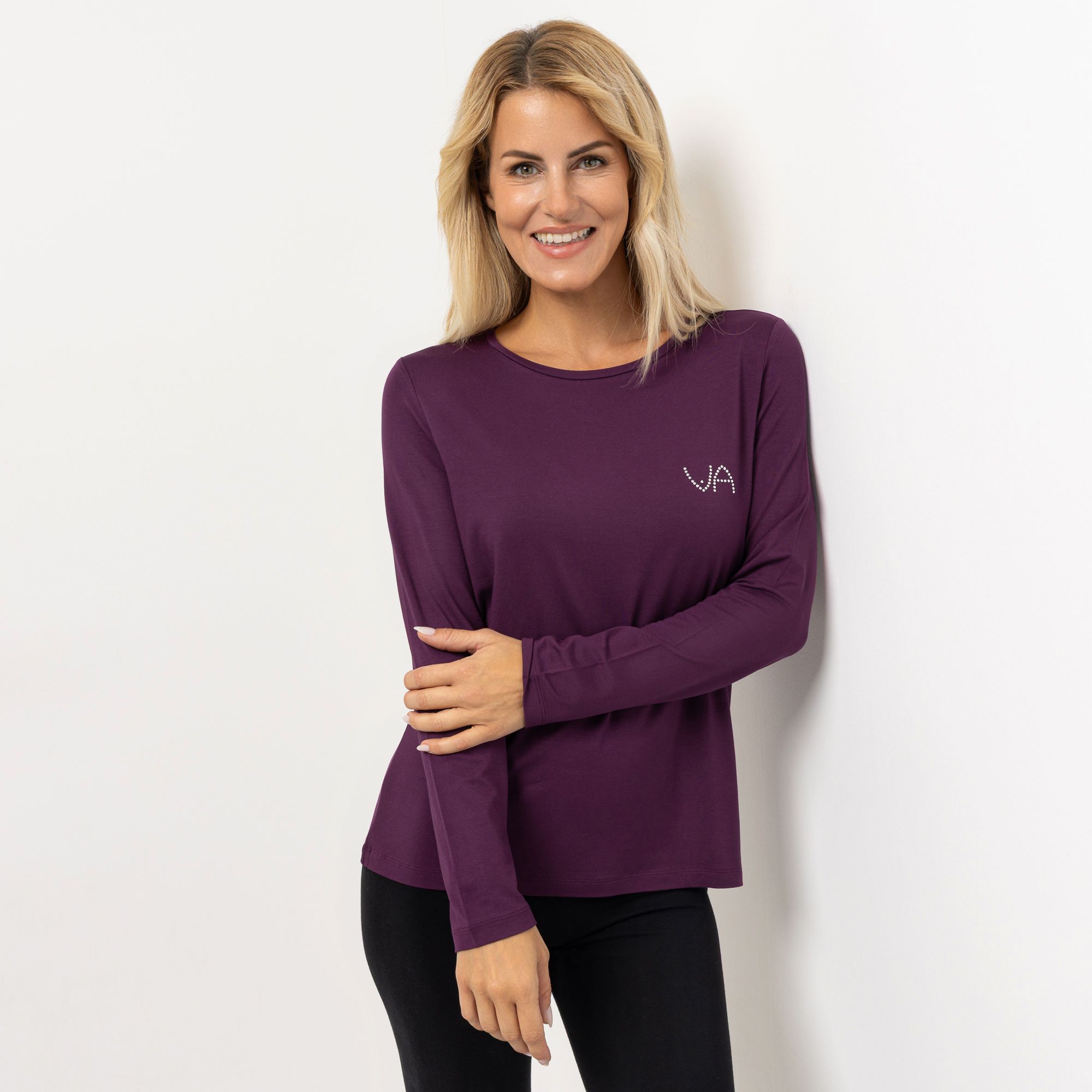 VIA MILANO Lingerie Shirt, 1/1-Arm Rundhalsausschnitt uni