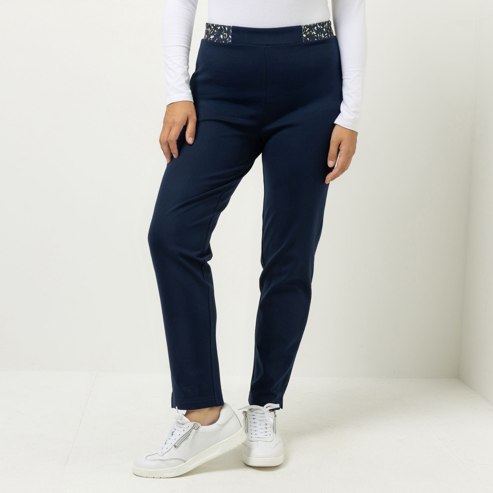 DENIM & CO. Hose Rundumdehnbund schmales Bein knöchellang