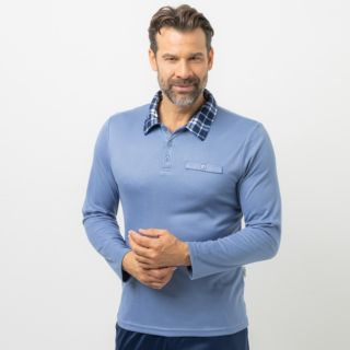 MEN'S TOUCH Shirt, langarm Mikrofaser Flanell Hemdkragen Seitenschlitze