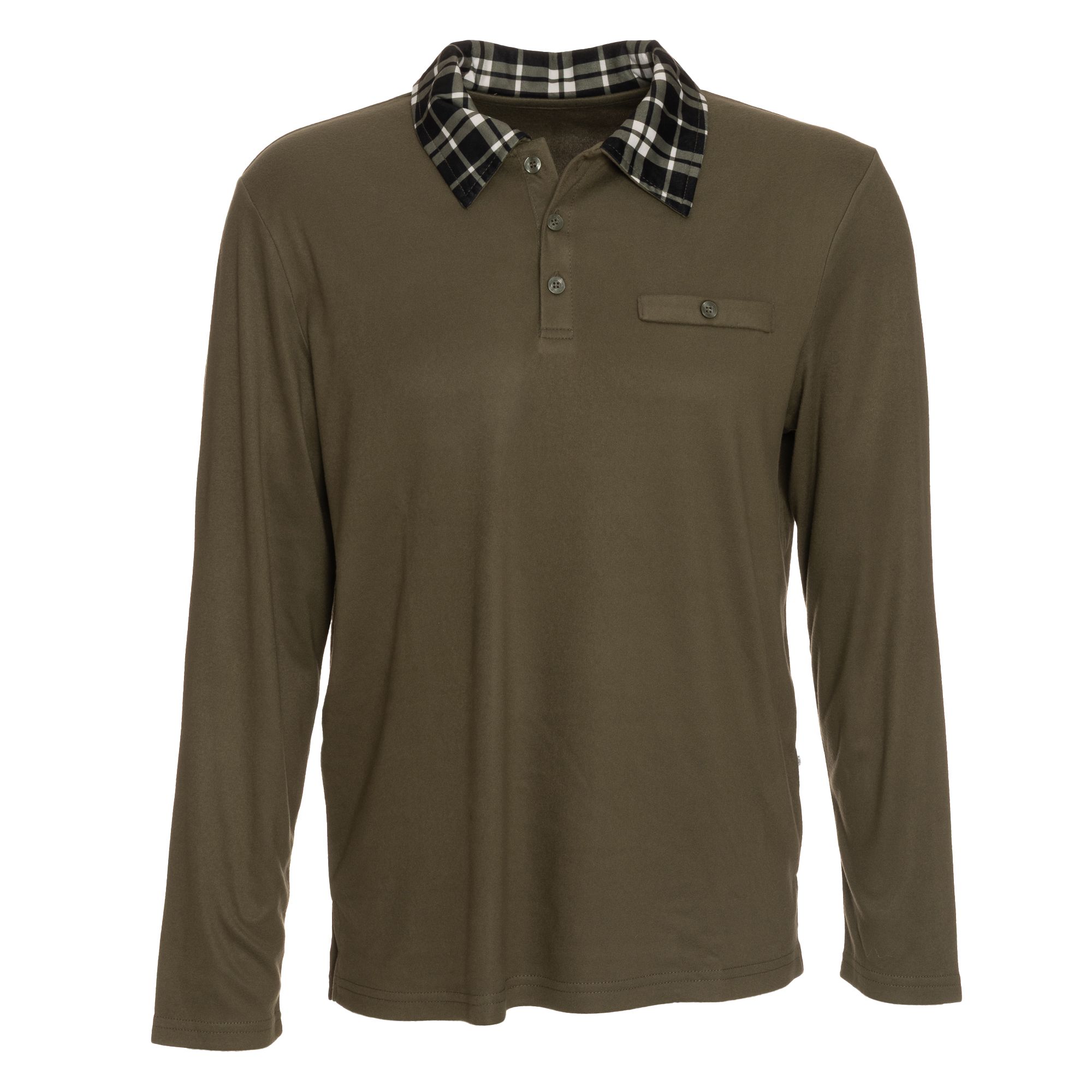 MEN'S TOUCH Shirt, langarm Mikrofaser Flanell Hemdkragen Seitenschlitze