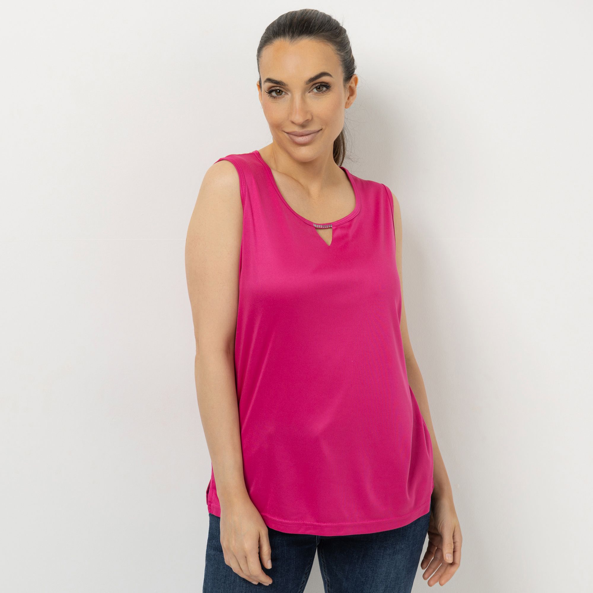 JERYMOOD HOMEWEAR Top Rundhalsausschnitt mit Zierelementen Seitenschlitze