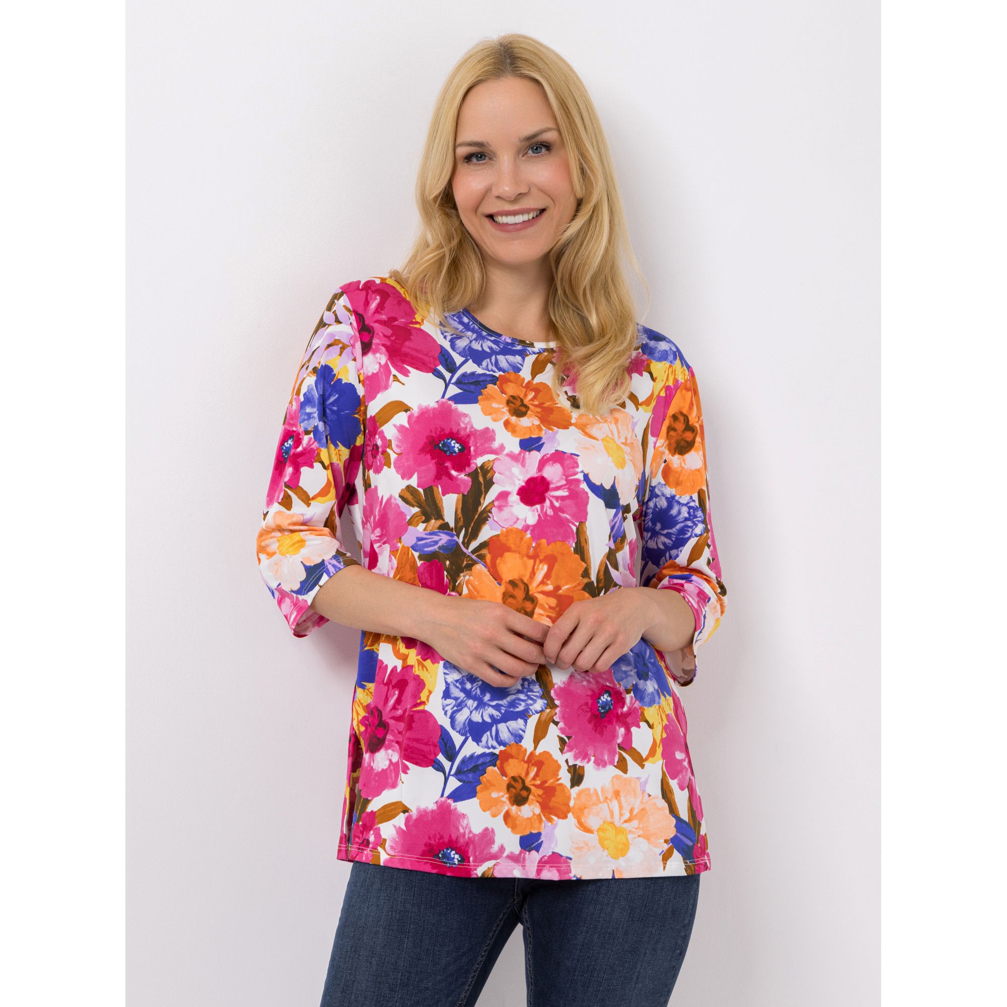 IN-PRINT Shirt 3/4-Arm bedruckt Rundhalsausschnitt