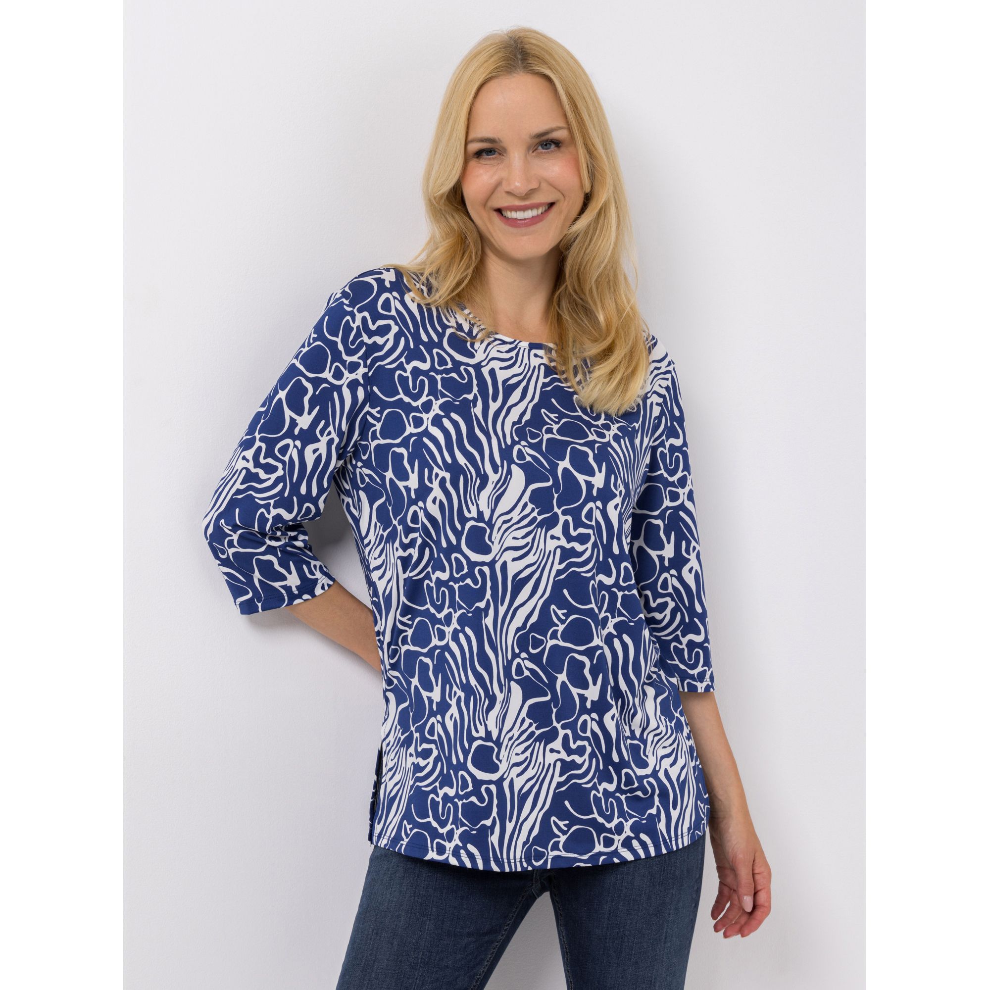 IN-PRINT Shirt 3/4-Arm bedruckt Rundhalsausschnitt