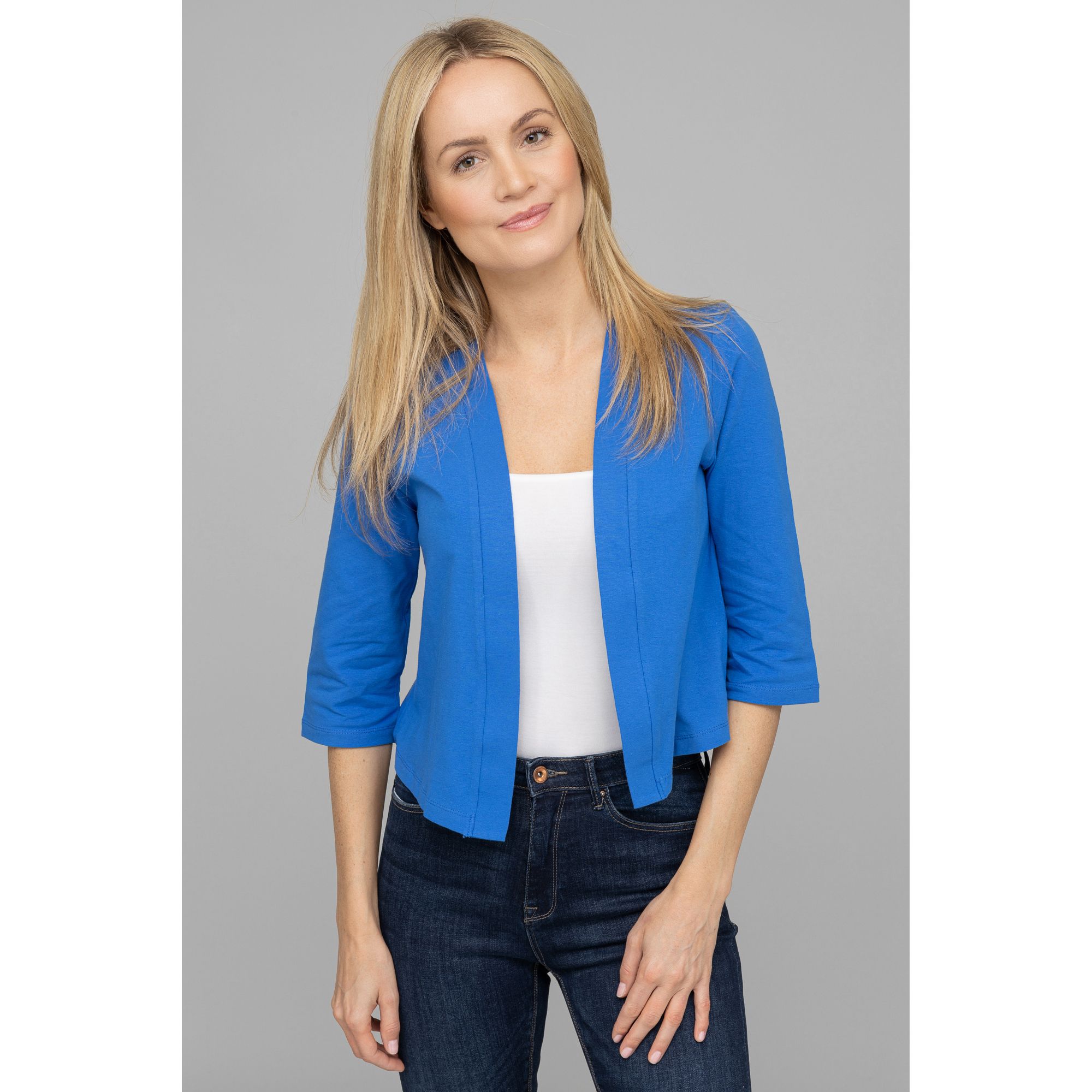 DENIM & CO. Bolero 3/4-Arm offene Front uni