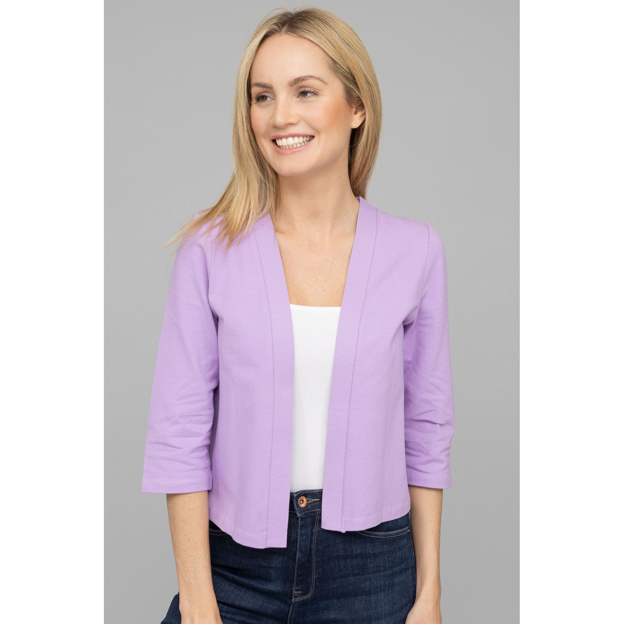 DENIM & CO. Bolero 3/4-Arm offene Front uni