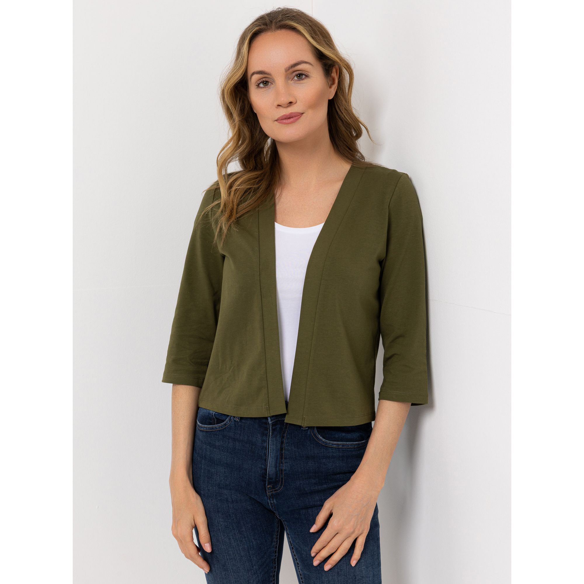 DENIM & CO. Bolero 3/4-Arm offene Front uni