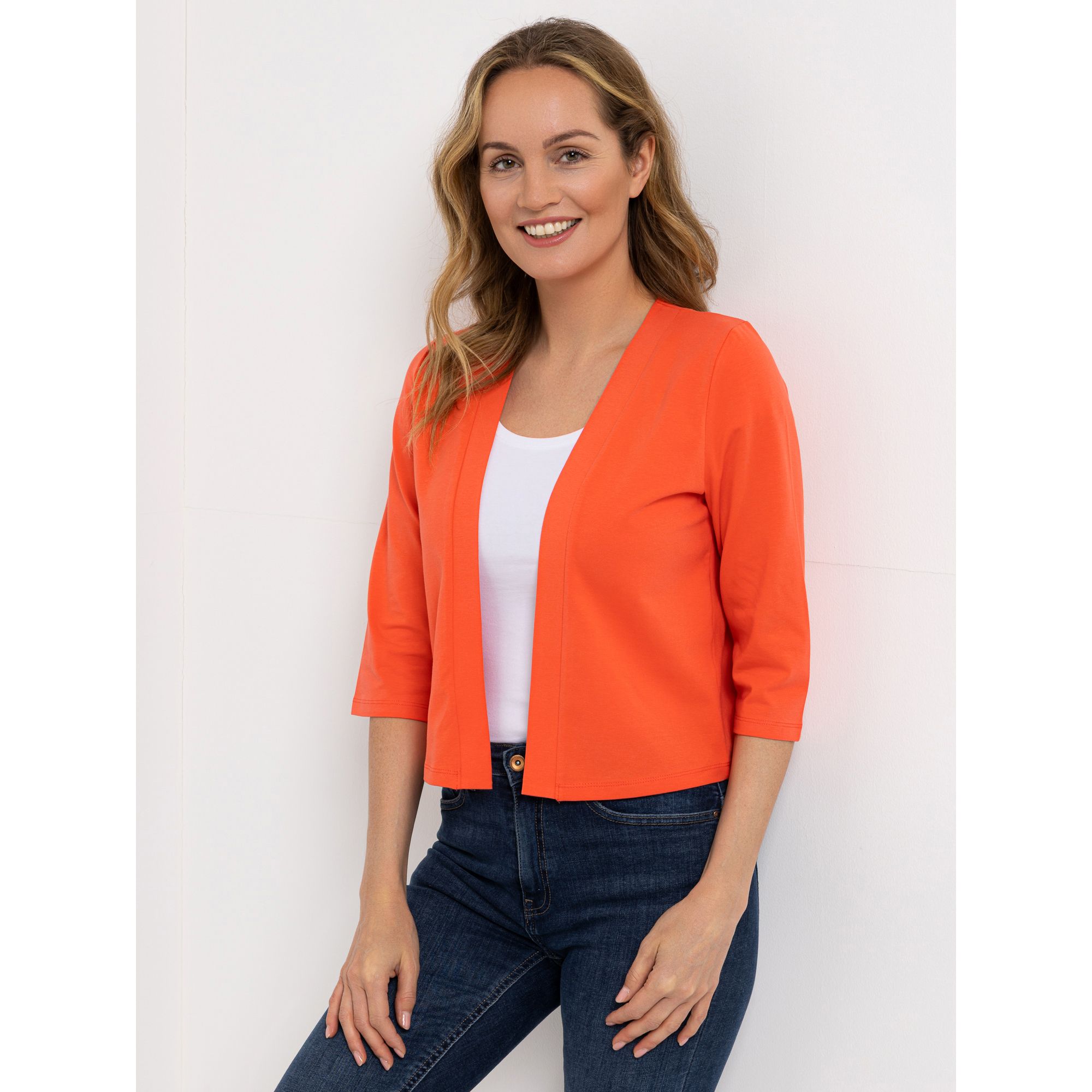 DENIM & CO. Bolero 3/4-Arm offene Front uni