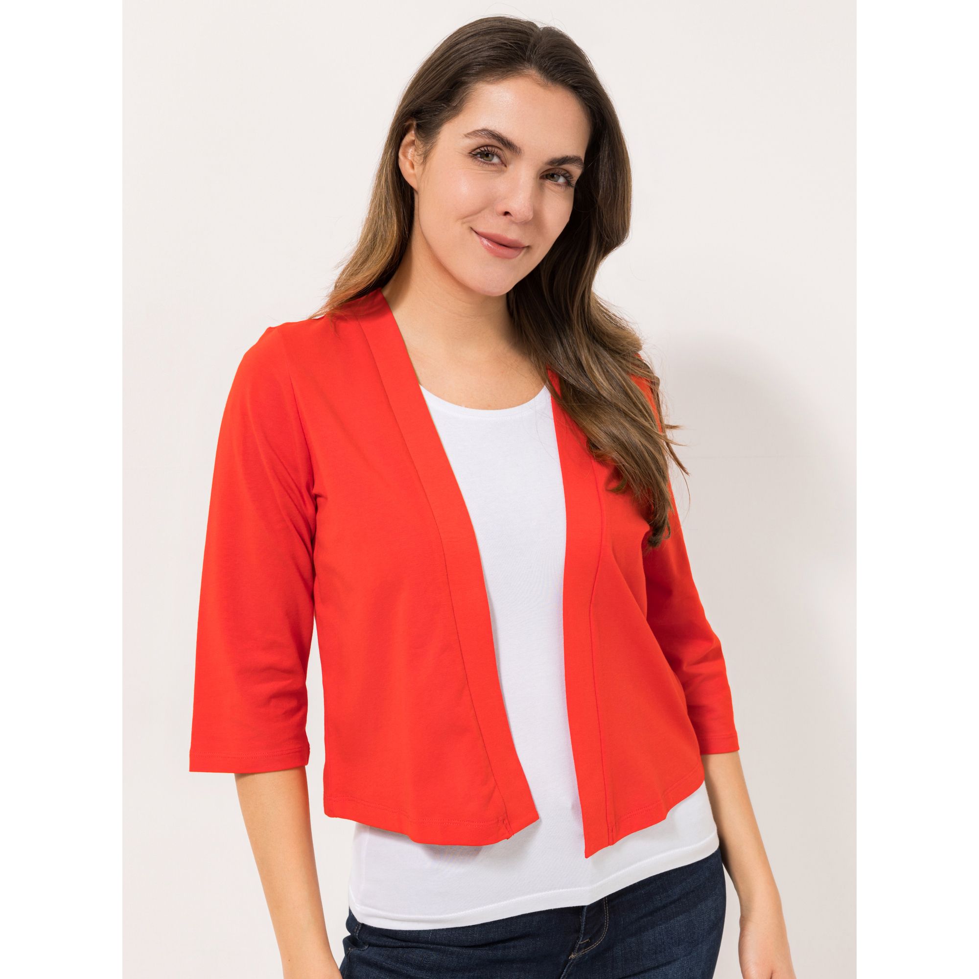 DENIM & CO. Bolero 3/4-Arm offene Front uni