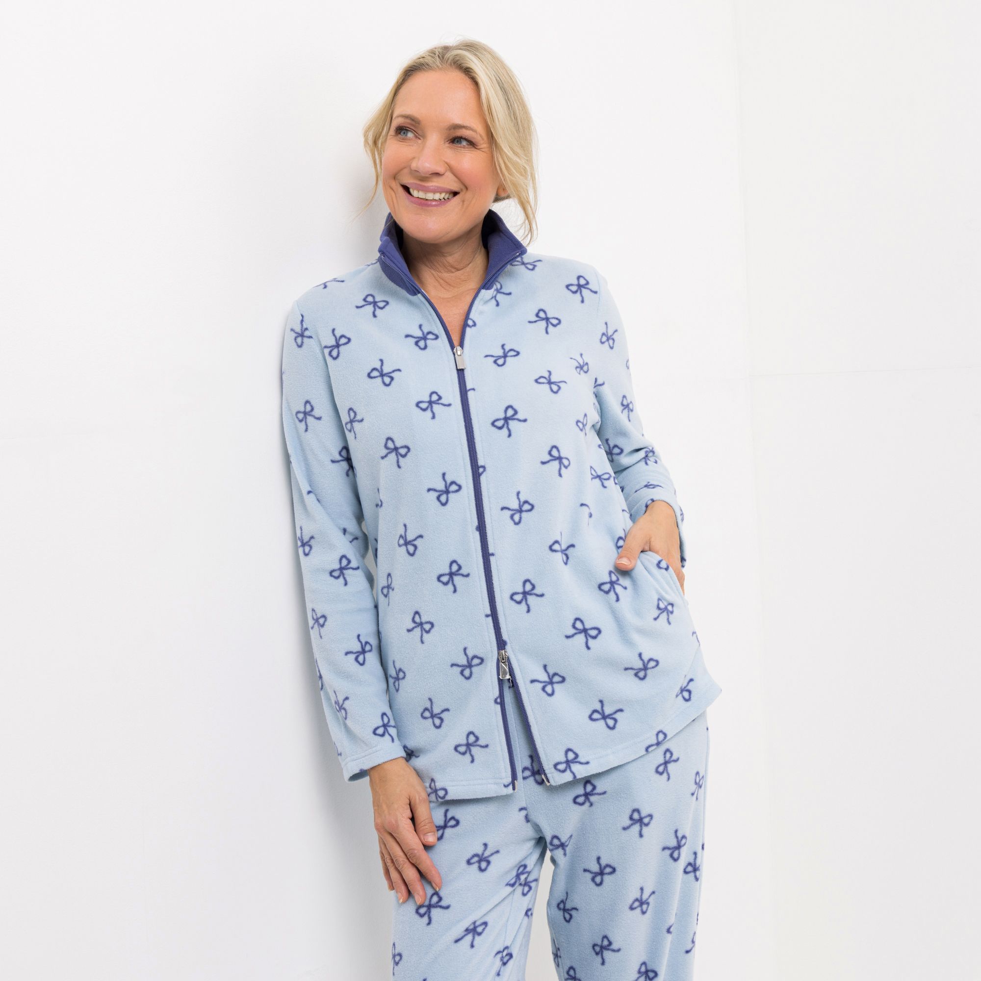 POLARSTERN Jacke Mikrofaser Fleece Seitentaschen bedruckt