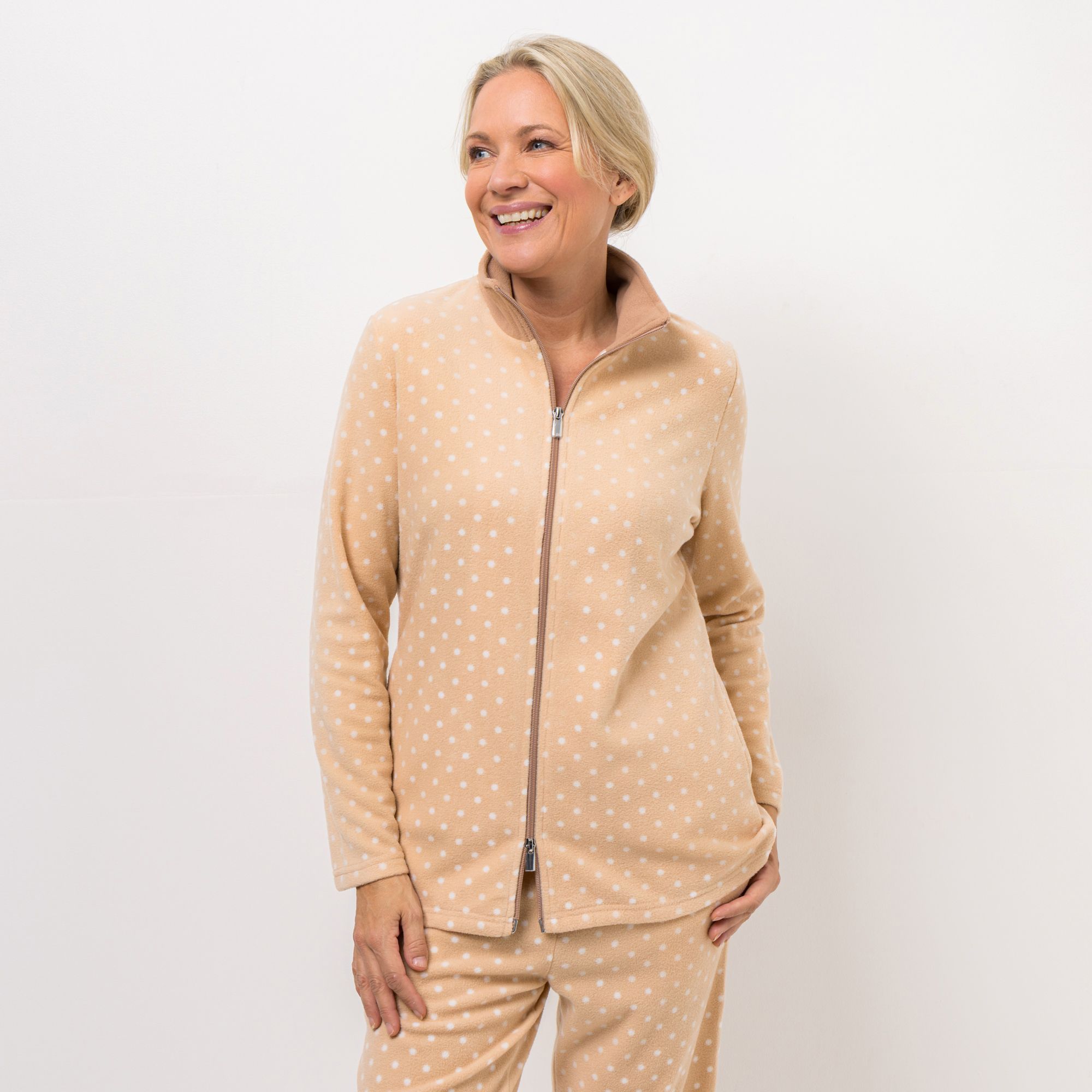 POLARSTERN Jacke Mikrofaser Fleece Seitentaschen bedruckt