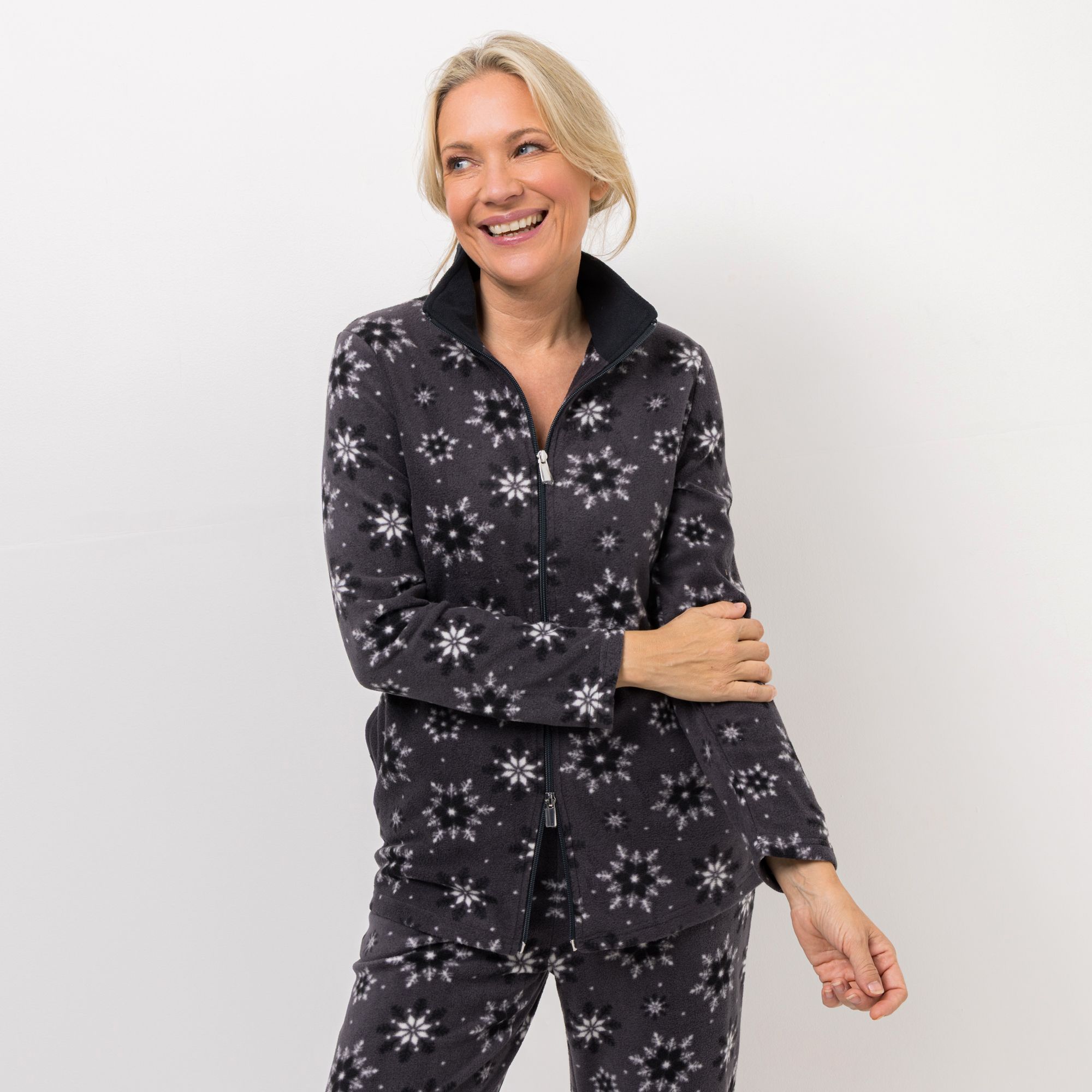 POLARSTERN Jacke Mikrofaser Fleece Seitentaschen bedruckt