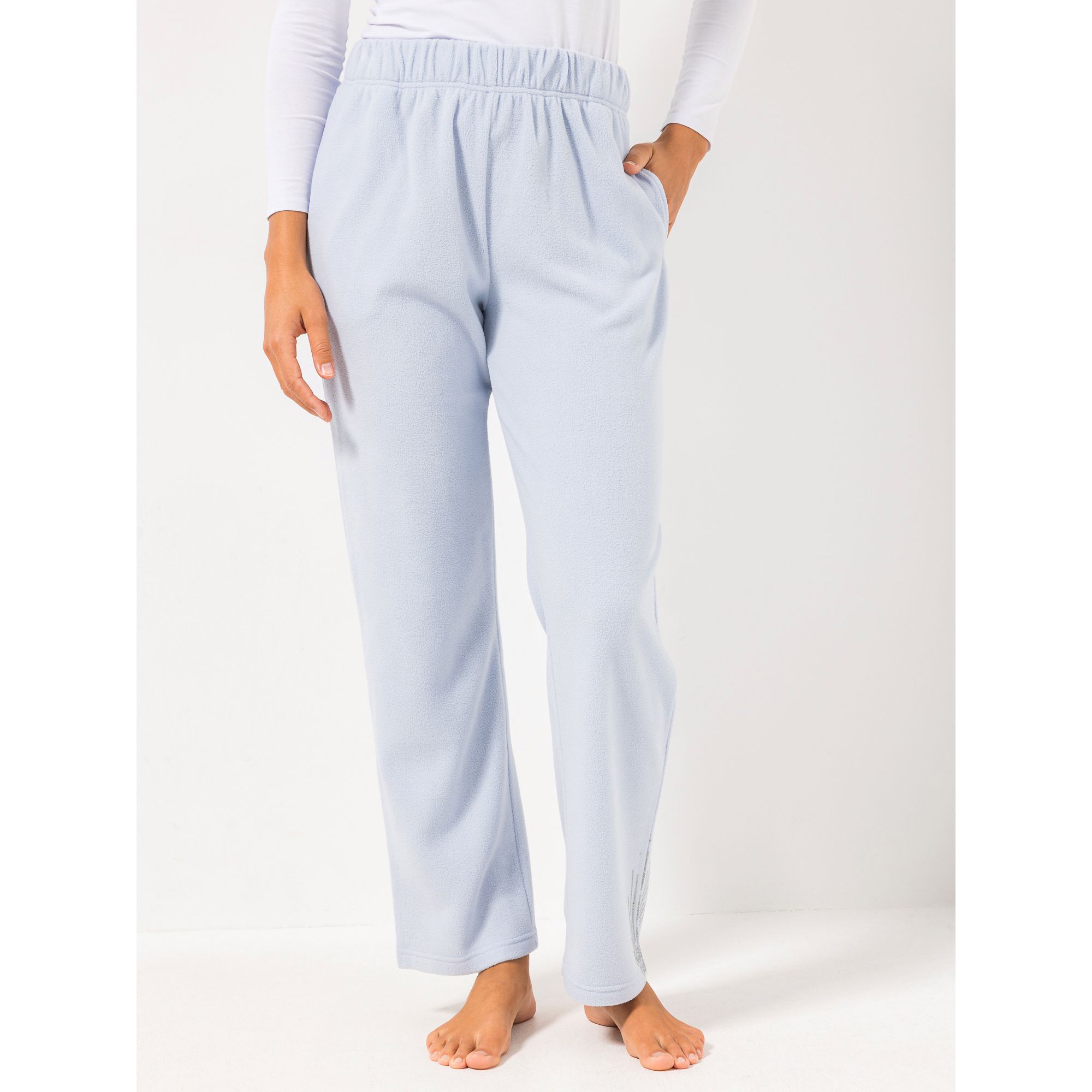 POLARSTERN HOMEWEAR Hose, 1/1-Länge Mikrofaser Fleece Rundumdehnbund gerader Beinverlauf