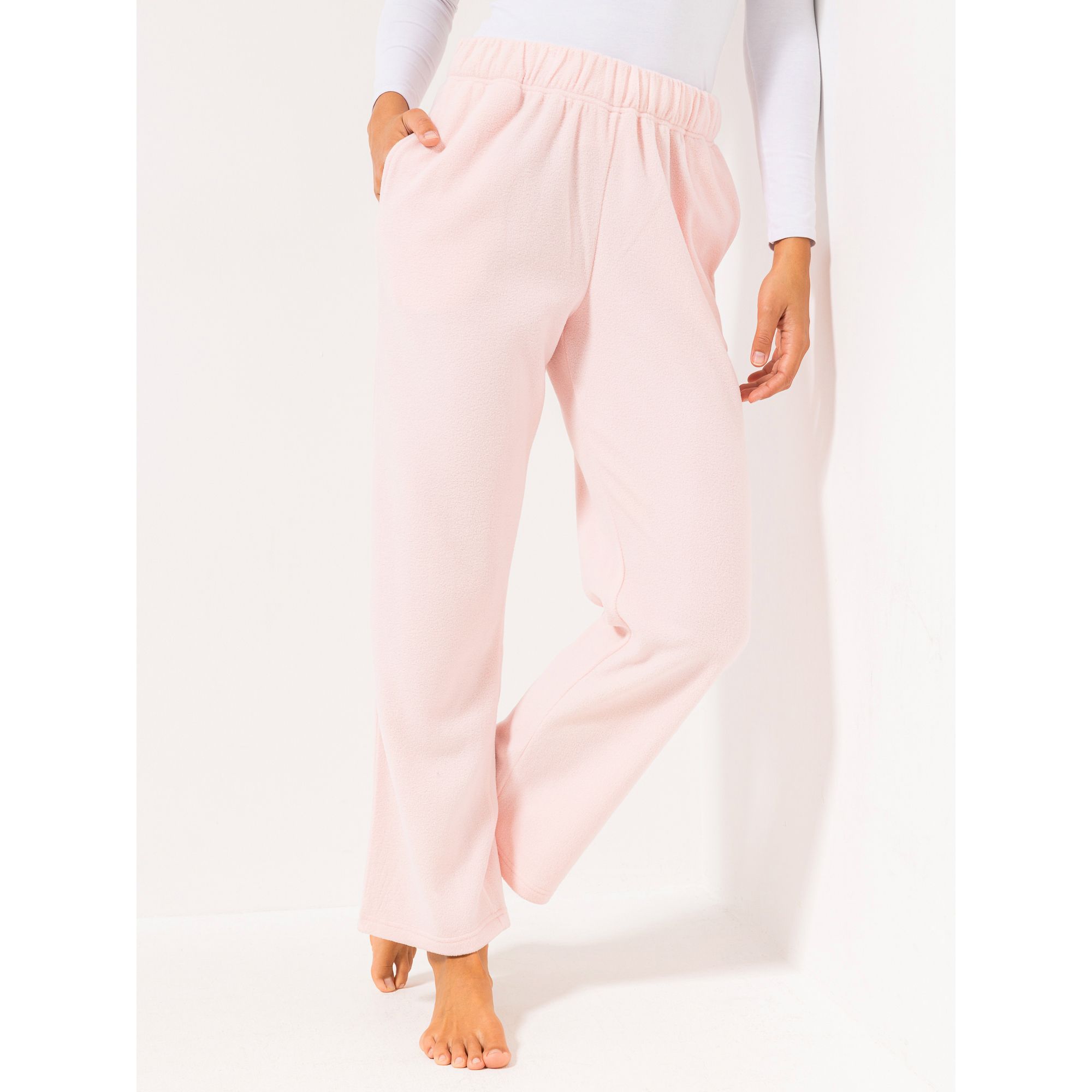 POLARSTERN HOMEWEAR Hose, 1/1-Länge Mikrofaser Fleece Rundumdehnbund gerader Beinverlauf