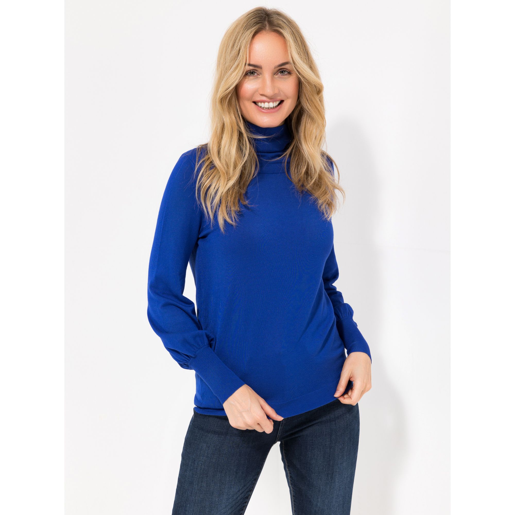 VIA MILANO Pullover, 1/1-Arm Rollkragen Rippbund-Abschlüsse figurumspielend