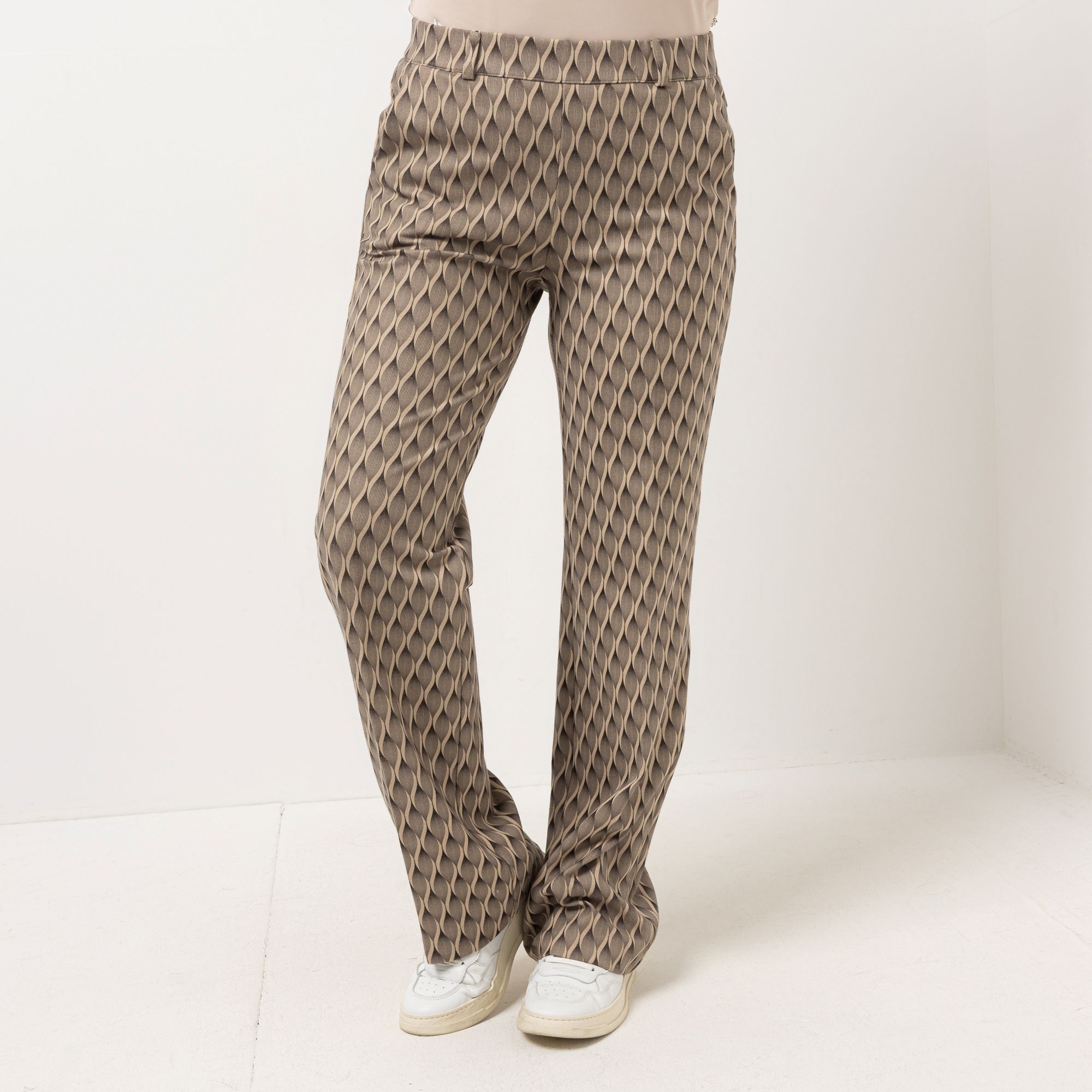 RAPHAELA BY BRAX Hose Lillyth Flared Rundumdehnbund Wide-Leg Allover-Druck