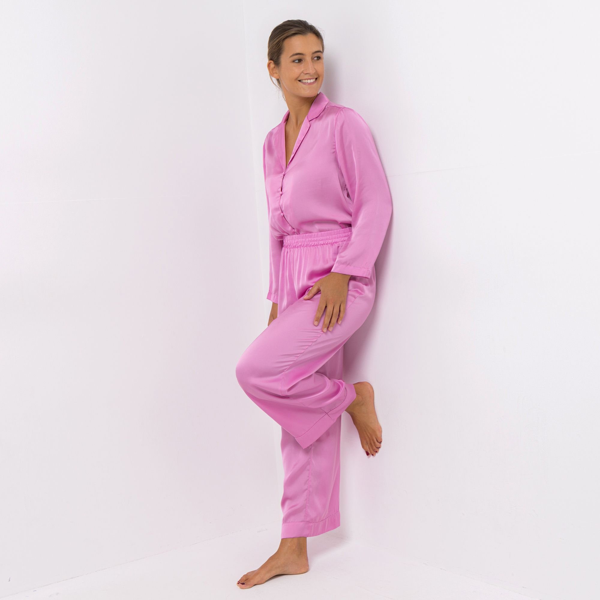 VIA MILANO Lingerie Pyjama-Set Shirt, 1/1-Arm Hose, 1/1-Länge