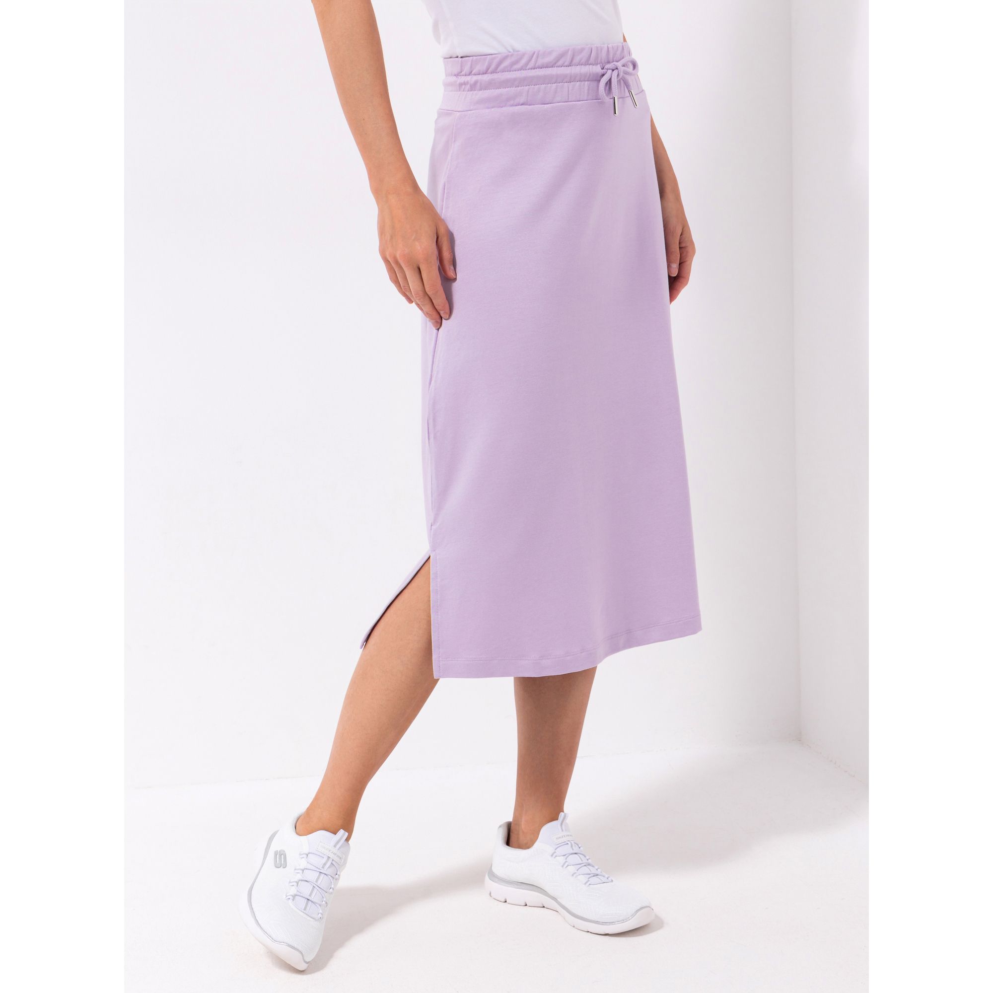 VIA MILANO Midi-Rock Rundumdehnbund Bindeband Seitenschlitze