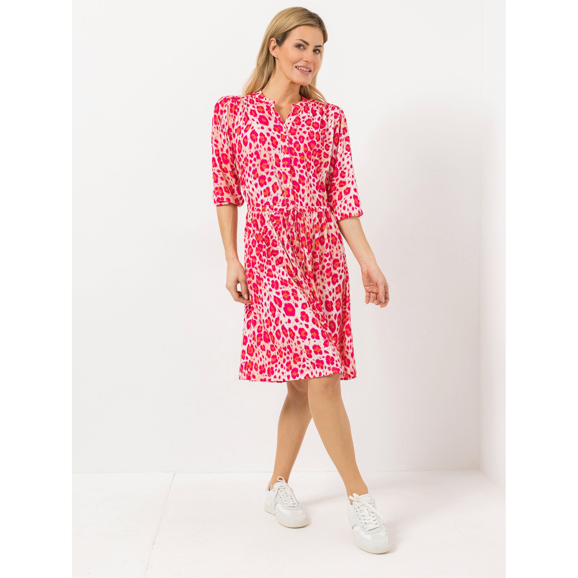 AMINATI® Kleid, 3/4-Arm V-Ausschnitt Kordelzug figurumspielend