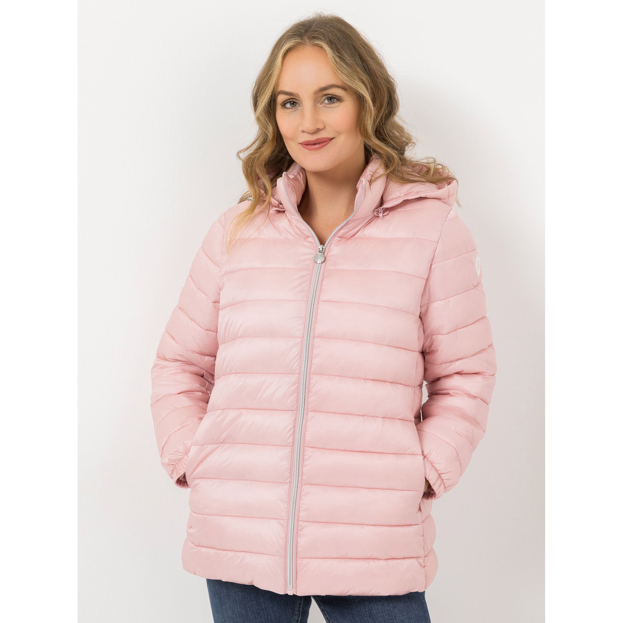 CENTIGRADE Steppjacke Stehkragen Reißverschluss abnehmbare Kapuze