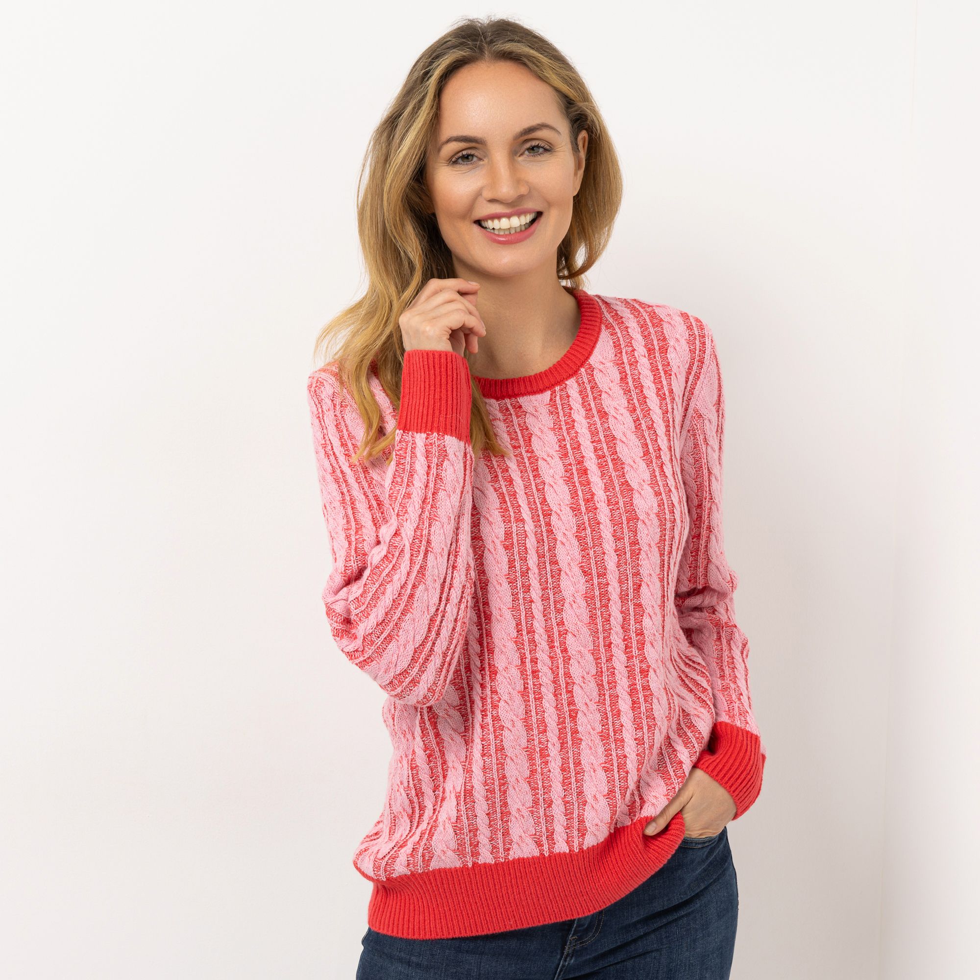 CASHMASOFT Pullover Rundhalsausschnitt Cashmeregriff Rippbundabschlüsse