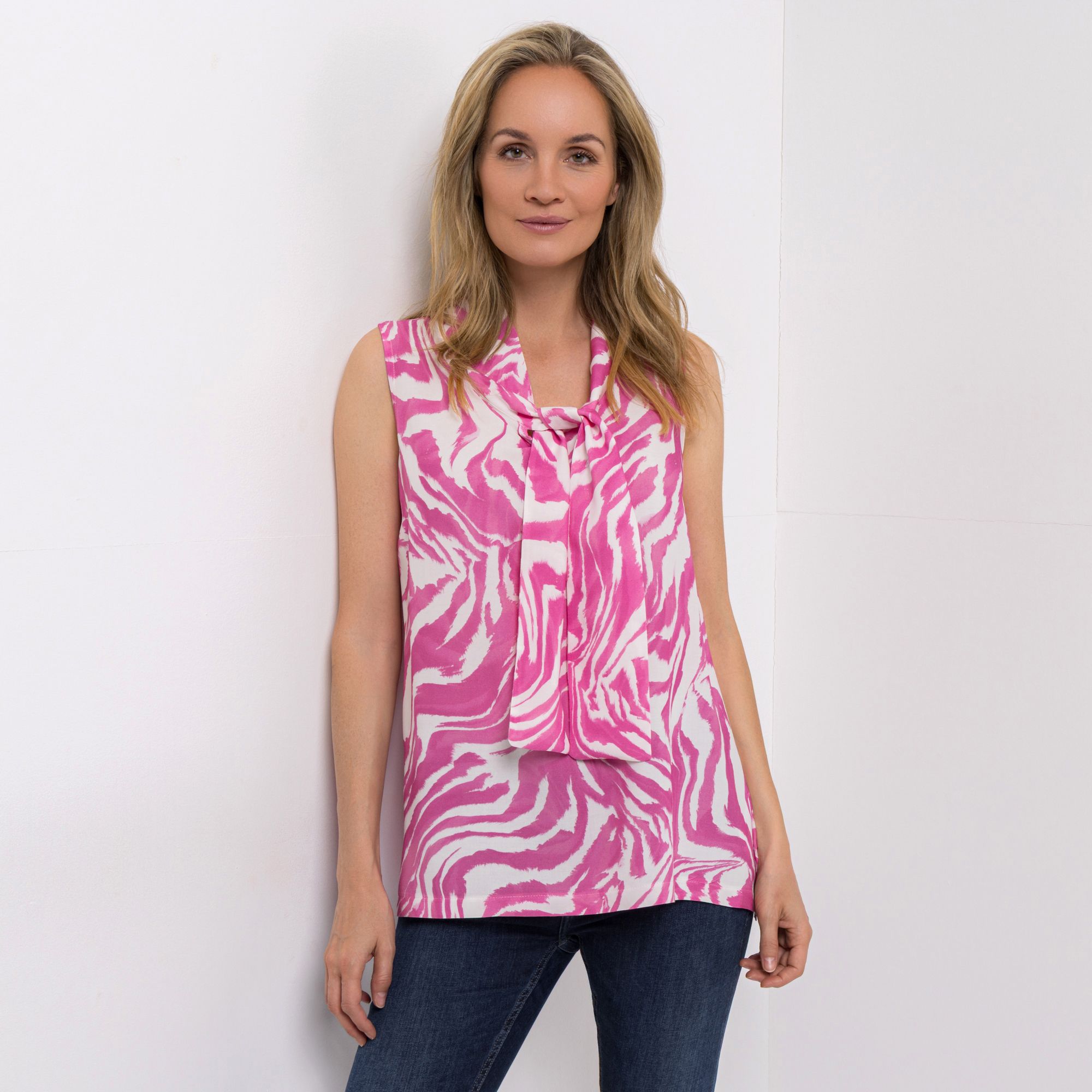 VIA MILANO Top Schluppe Allover-Print figurumspielend