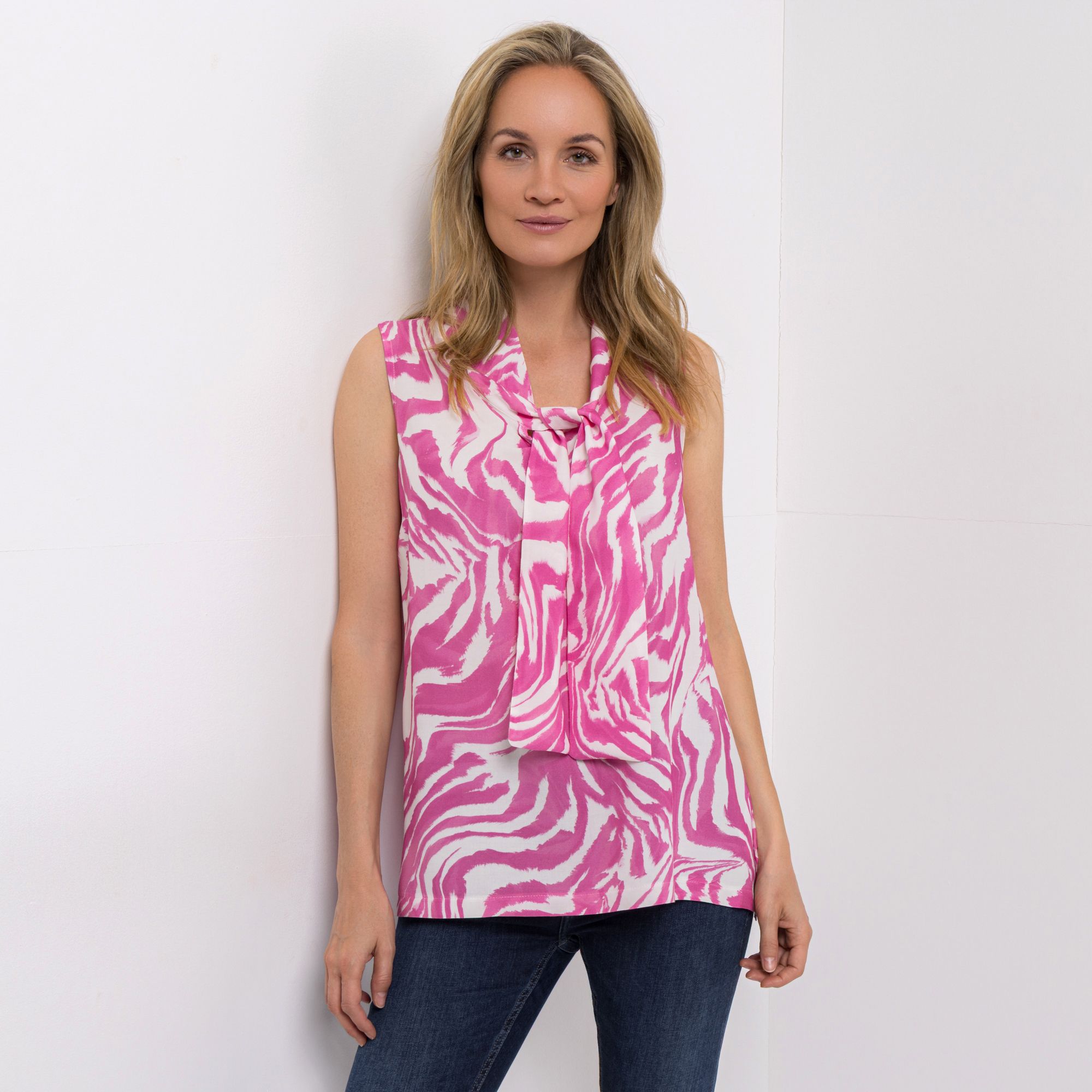 VIA MILANO Top Schluppe Allover-Print figurumspielend