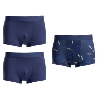 MEN'S TOUCH 3 Retropants Mikrofaser Elastischer Bund 2x uni, 1x bedruckt