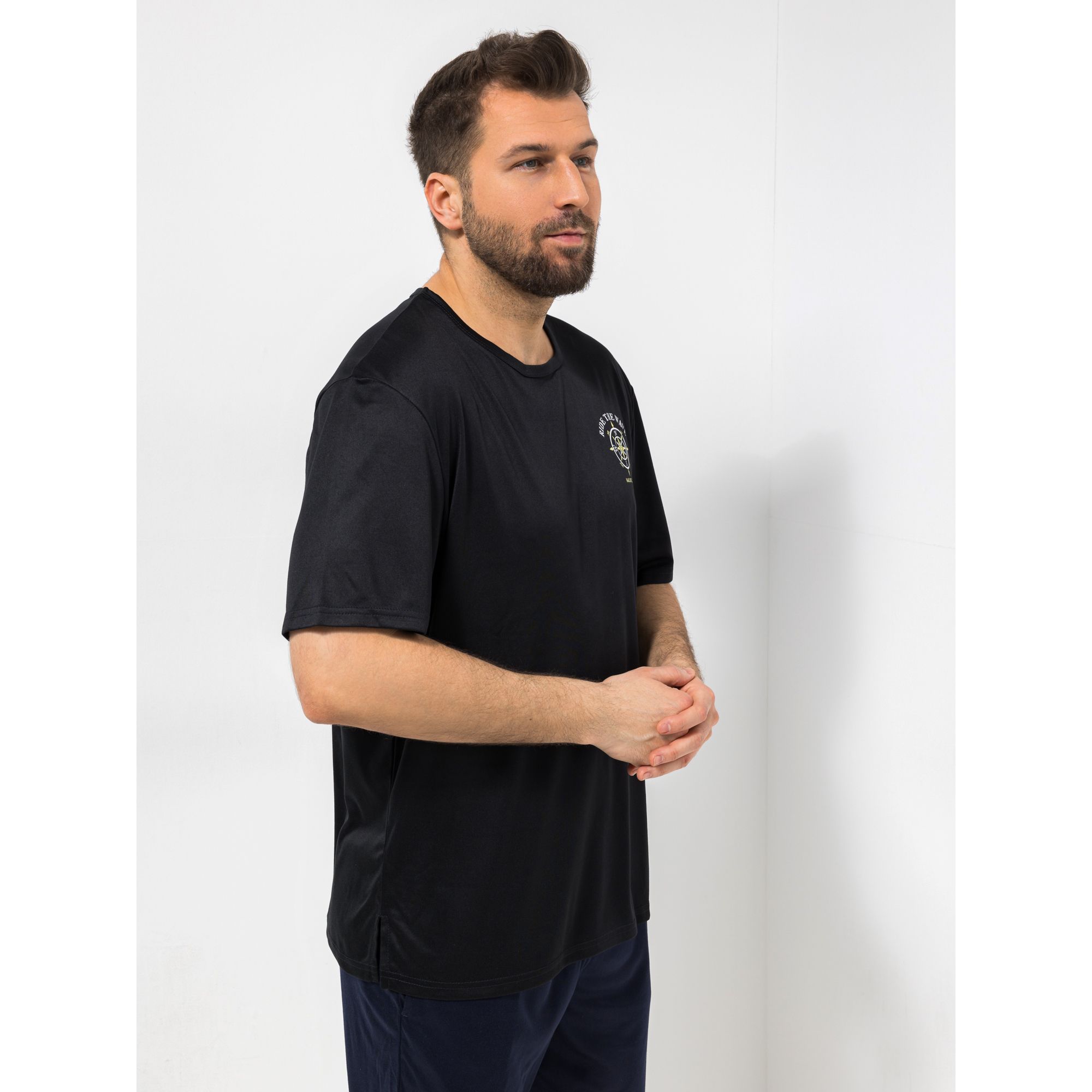 MEN'S TOUCH Shirt Mikrofaser 1/2-Arm Rundhalsausschnitt