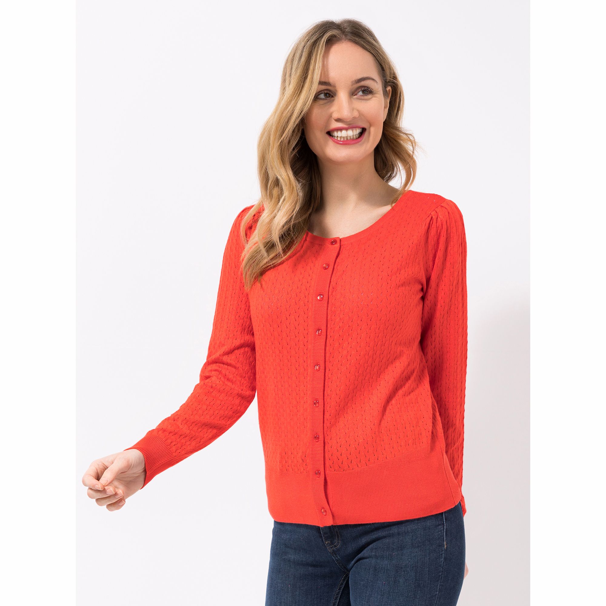 VIA MILANO Cardigan 1/1-Arm mit Raffung Knopfleiste figurumspielend