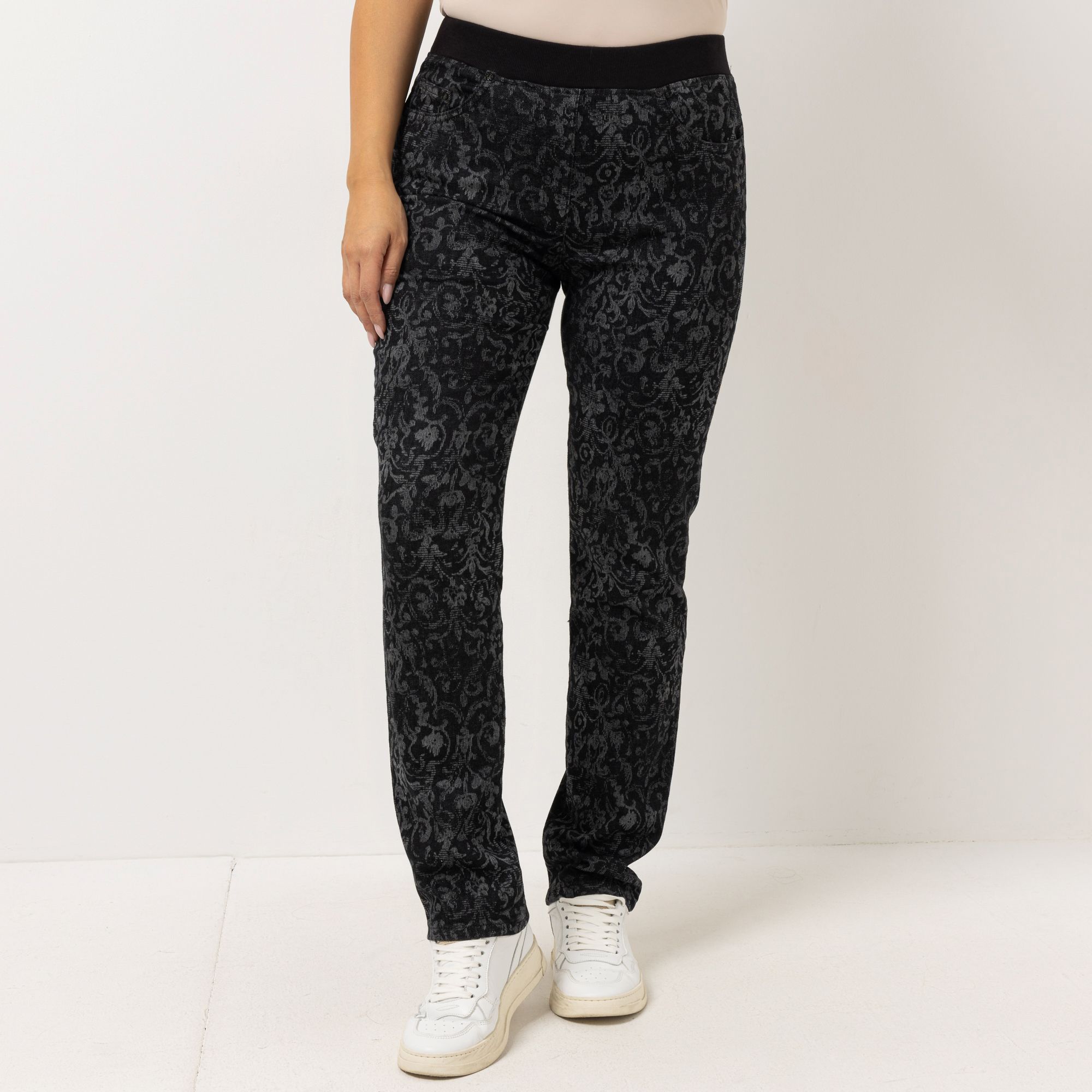 RAPHAELA BY BRAX Jeans Pamina Rundumdehnbund 5-Pocket-Style Allover-Druck