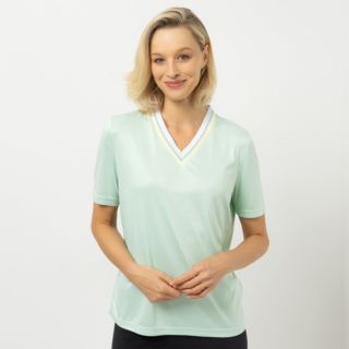 JERYMOOD HOMEWEAR Shirt, 1/2-Arm V-Ausschnitt gestreifte Blende Seitenschlitzen