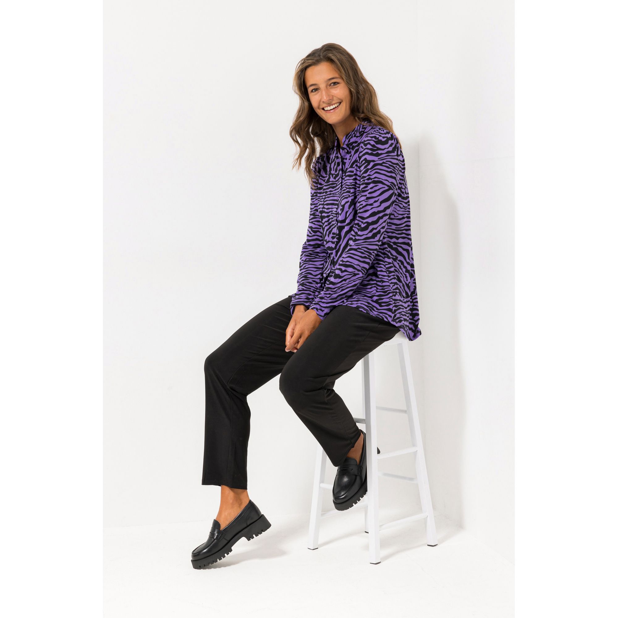 VIA MILANO Jerseybluse 1/1-Arm Raffung figurumspielend