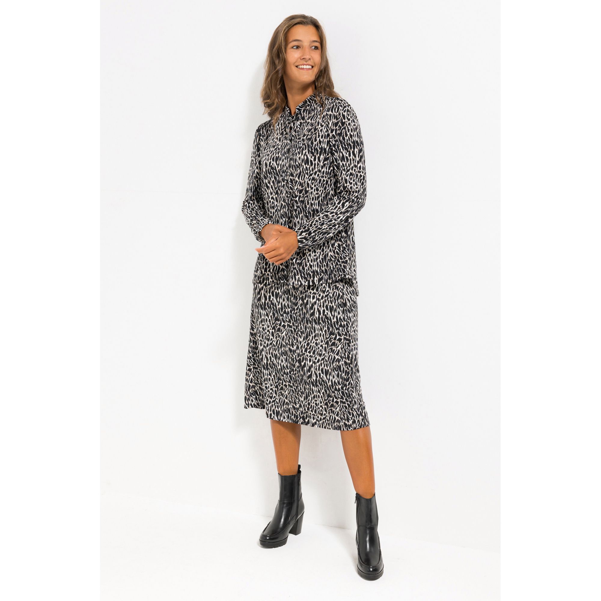 VIA MILANO Jerseybluse 1/1-Arm Raffung figurumspielend