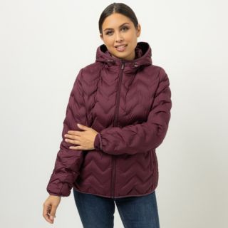 DENIM & CO. Steppjacke Kapuze Eingrifftaschen Zickzack-Steppoptik
