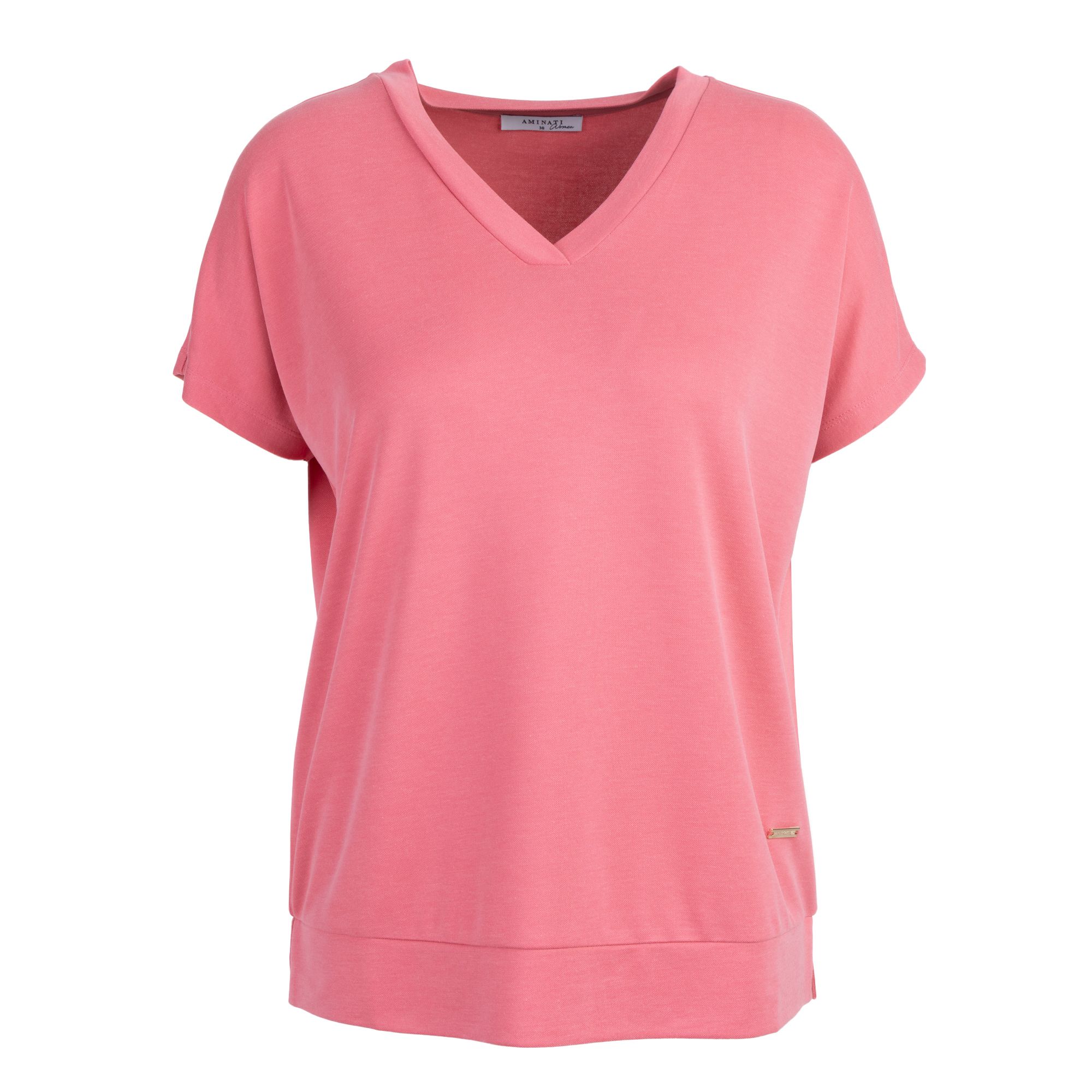 AMINATI® Shirt, 1/2 Arm V-Ausschnitt Seitenschlitze leger weit