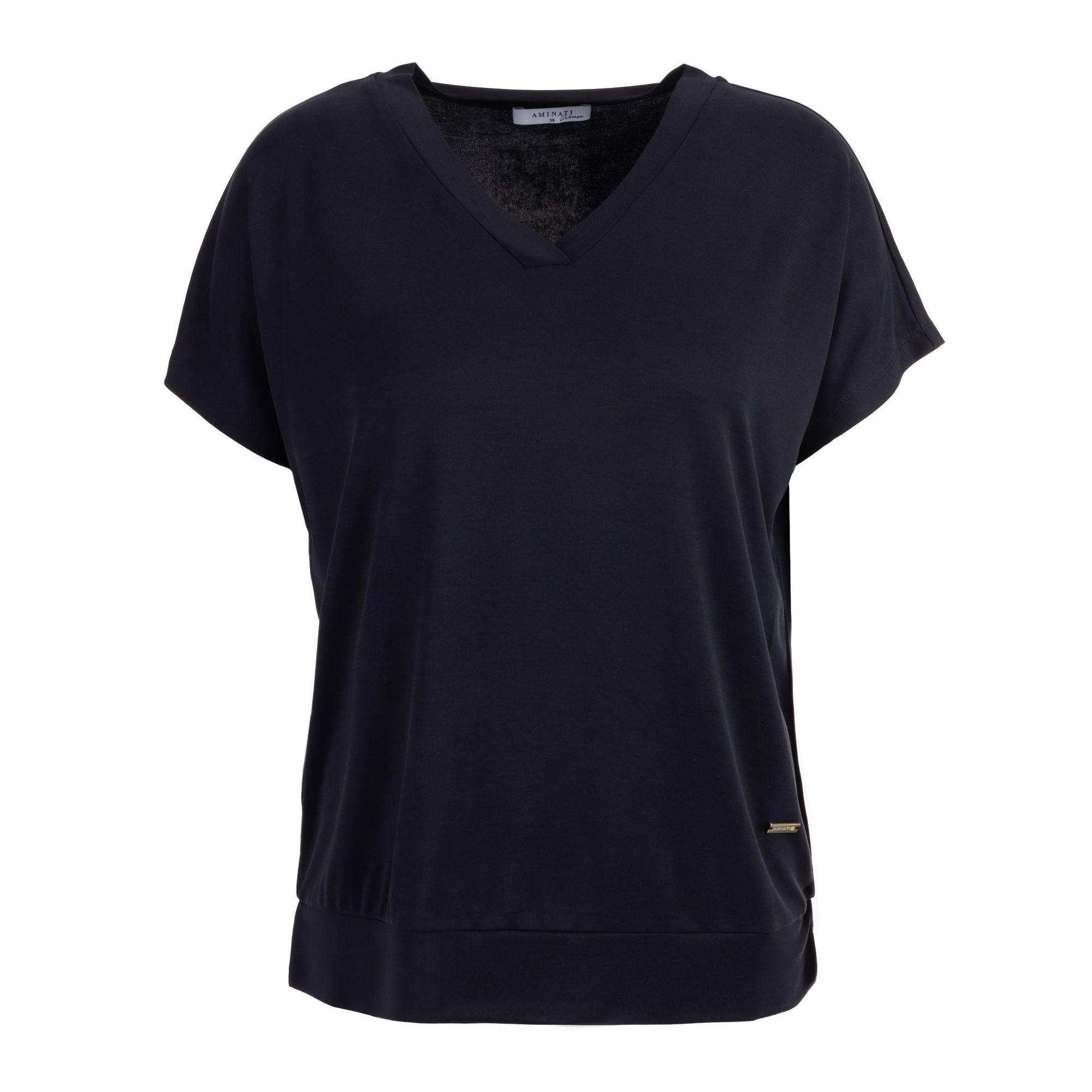 AMINATI® Shirt, 1/2 Arm V-Ausschnitt Seitenschlitze leger weit