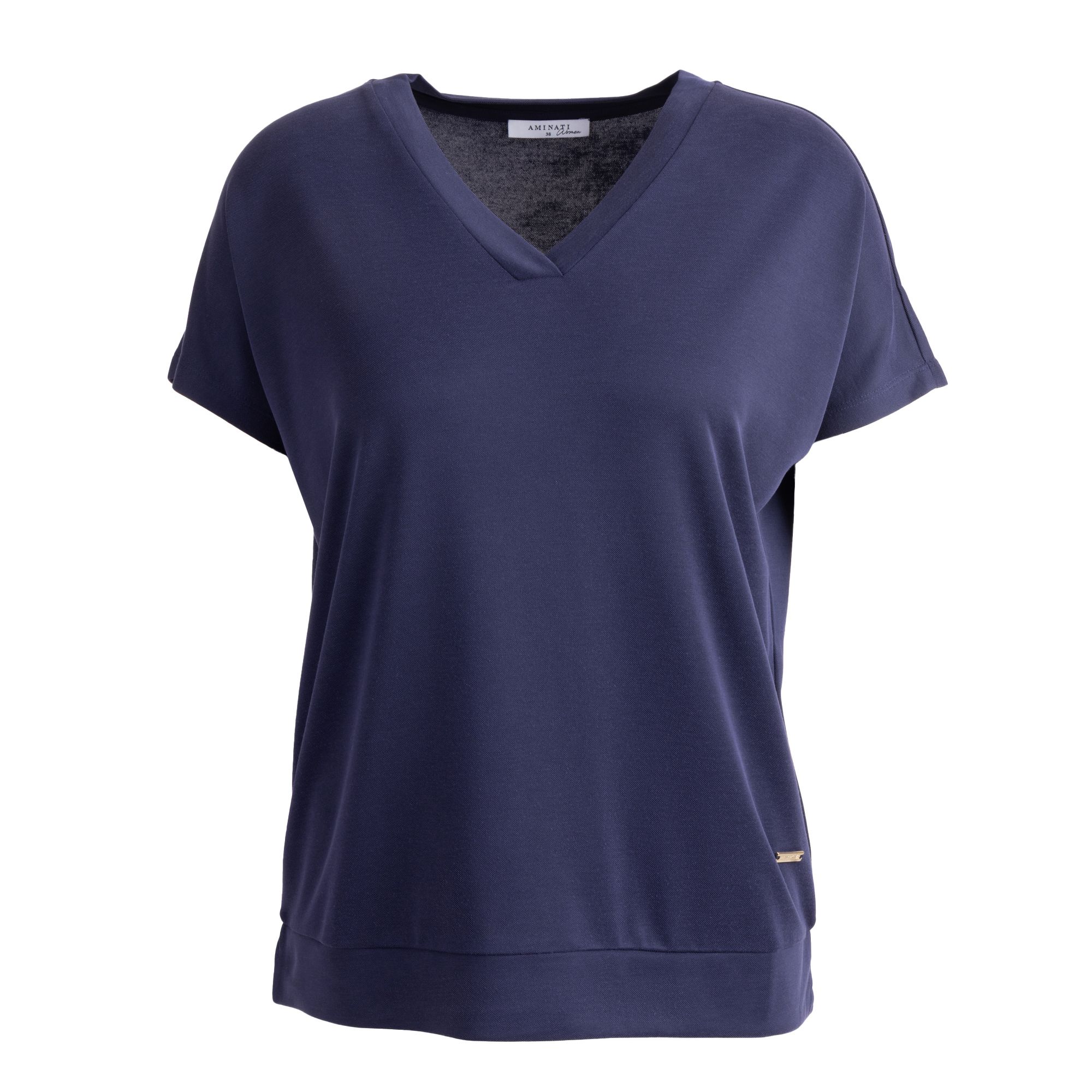 AMINATI® Shirt, 1/2 Arm V-Ausschnitt Seitenschlitze leger weit
