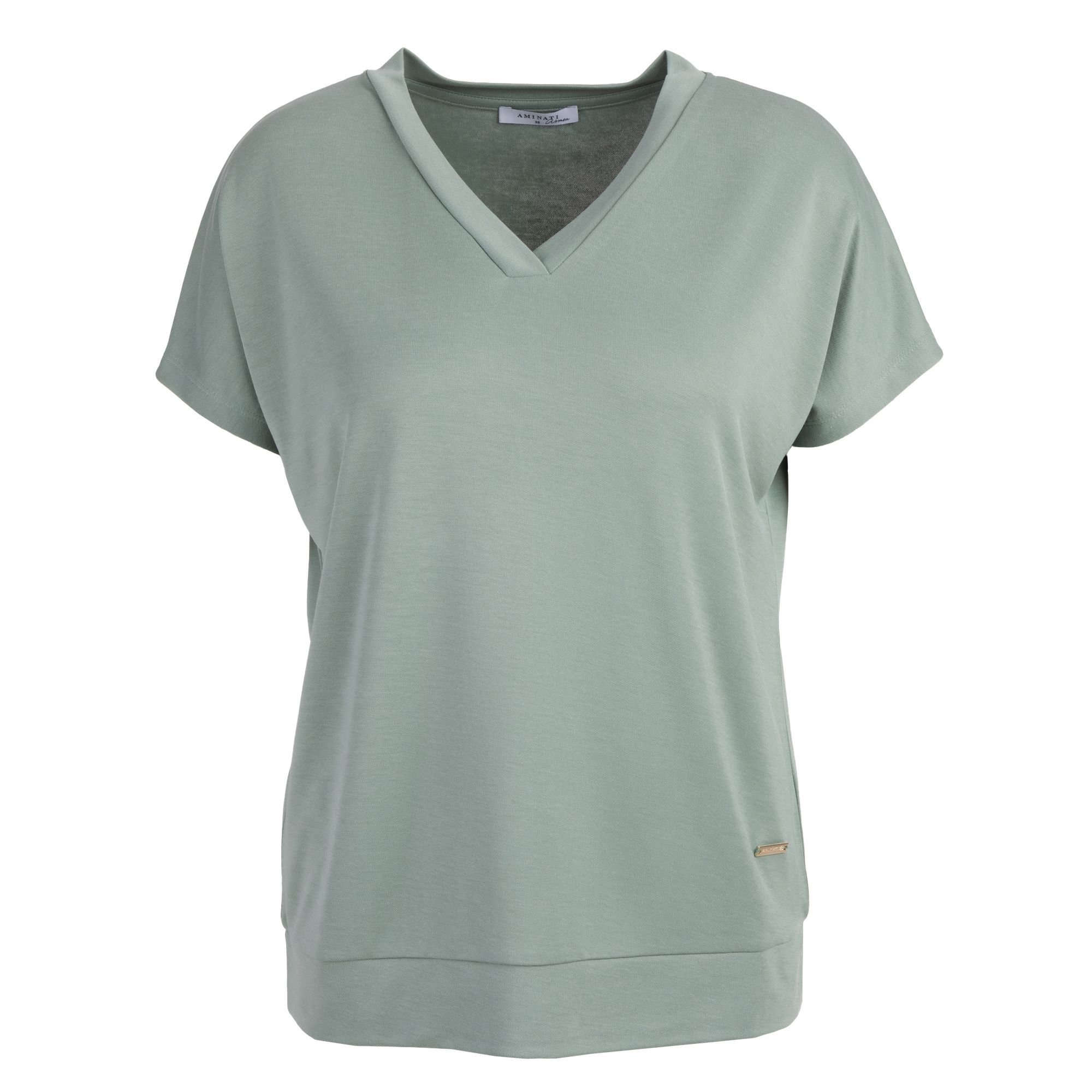 AMINATI® Shirt, 1/2 Arm V-Ausschnitt Seitenschlitze leger weit