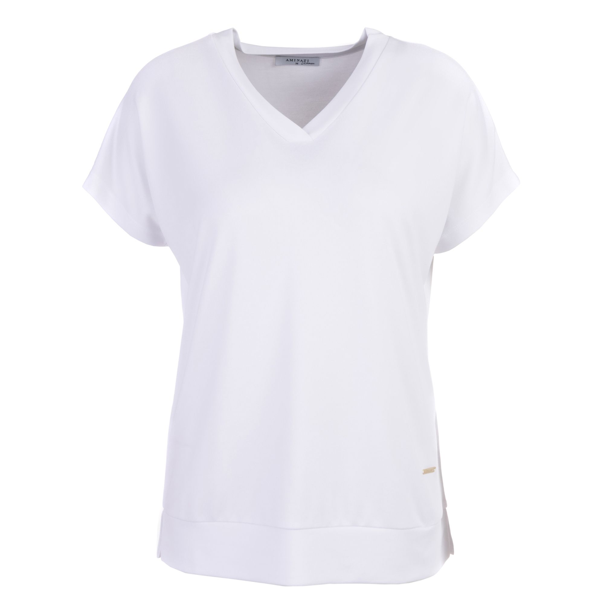 AMINATI® Shirt, 1/2 Arm V-Ausschnitt Seitenschlitze leger weit