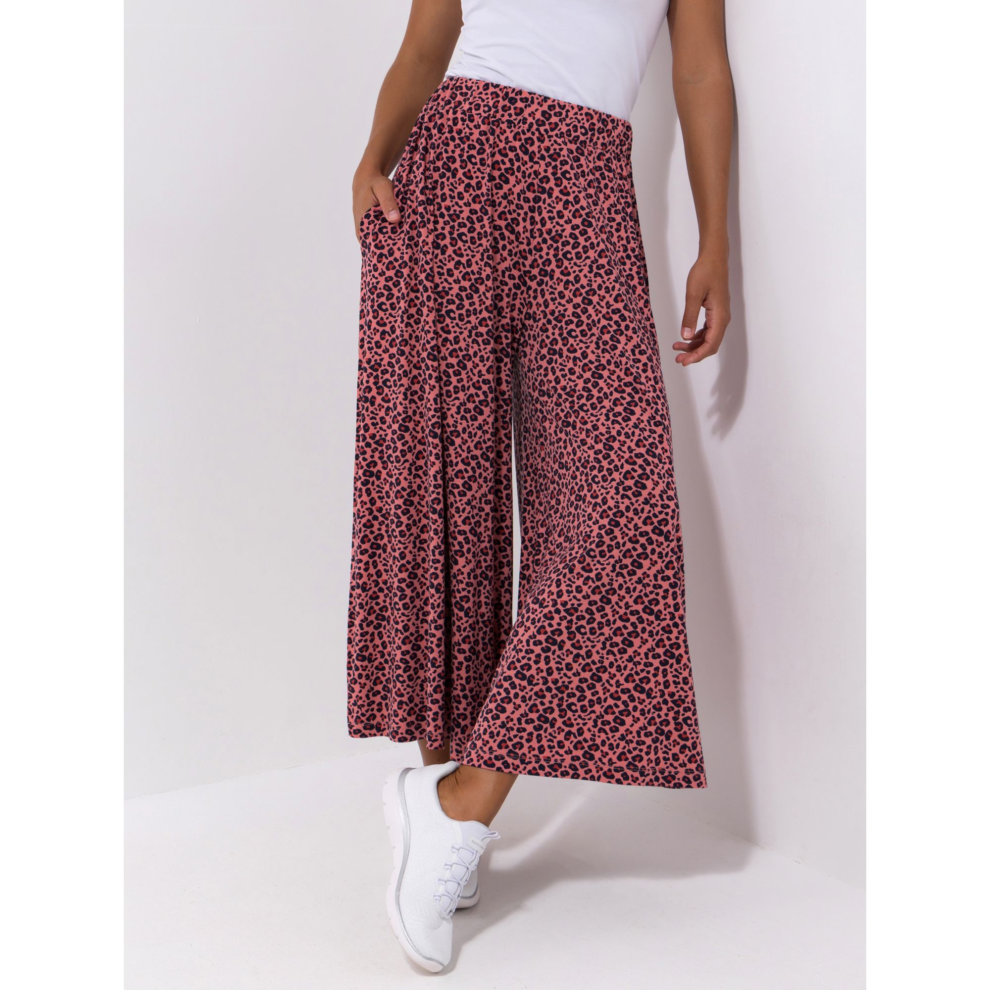 DENIM & CO. Hosenrock, 7/8-Länge sehr weites Bein Allover Print Rundumdehnbund