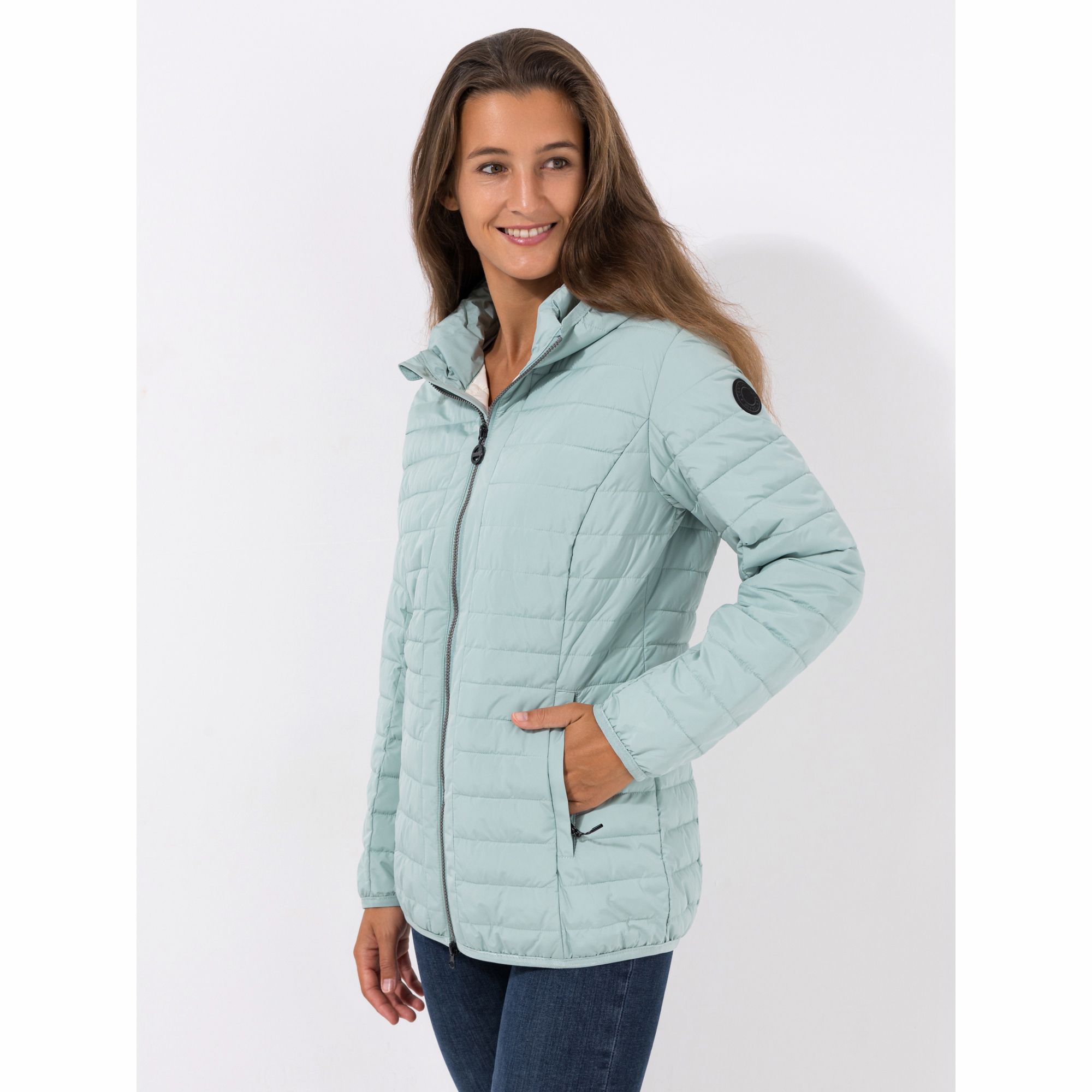 CENTIGRADE ACTIVE Steppjacke feste Kapuze Farbkontrast wasserabweisend