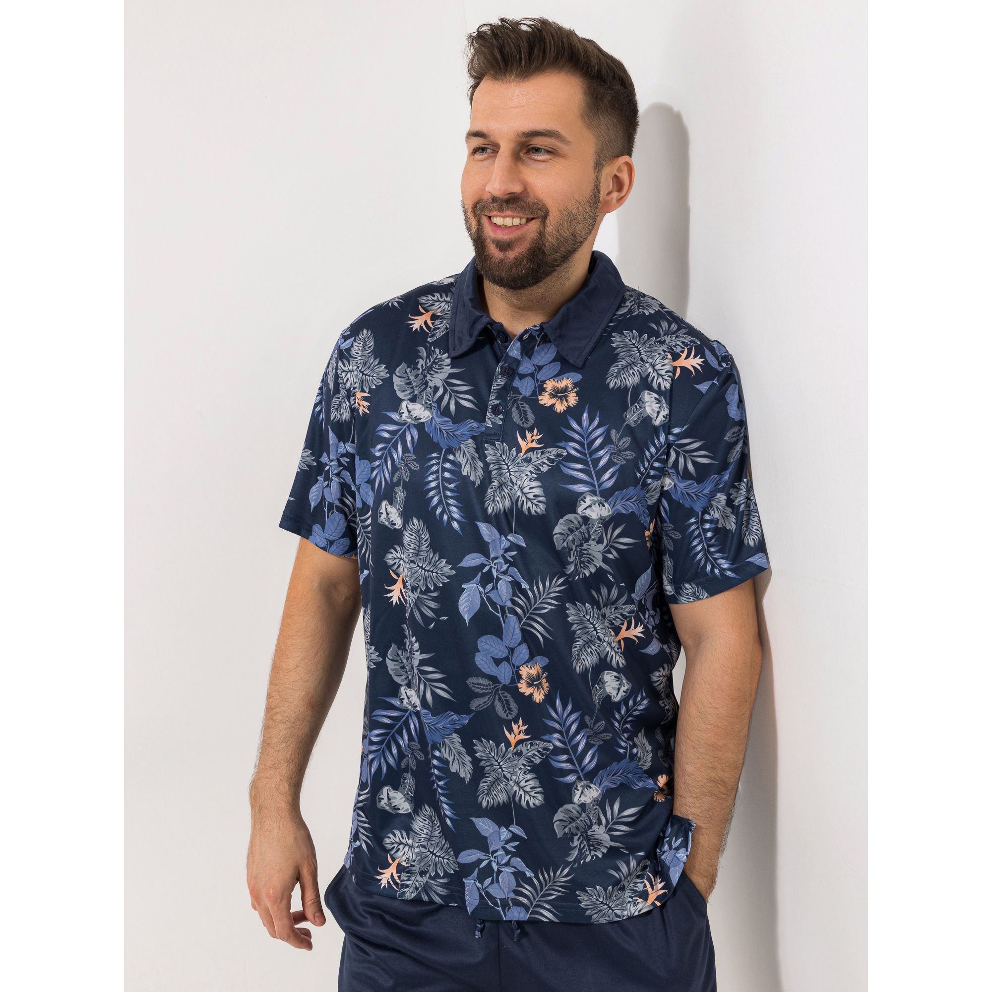 MEN'S TOUCH Poloshirt Mikrofaser 1/2-Arm bedruckt