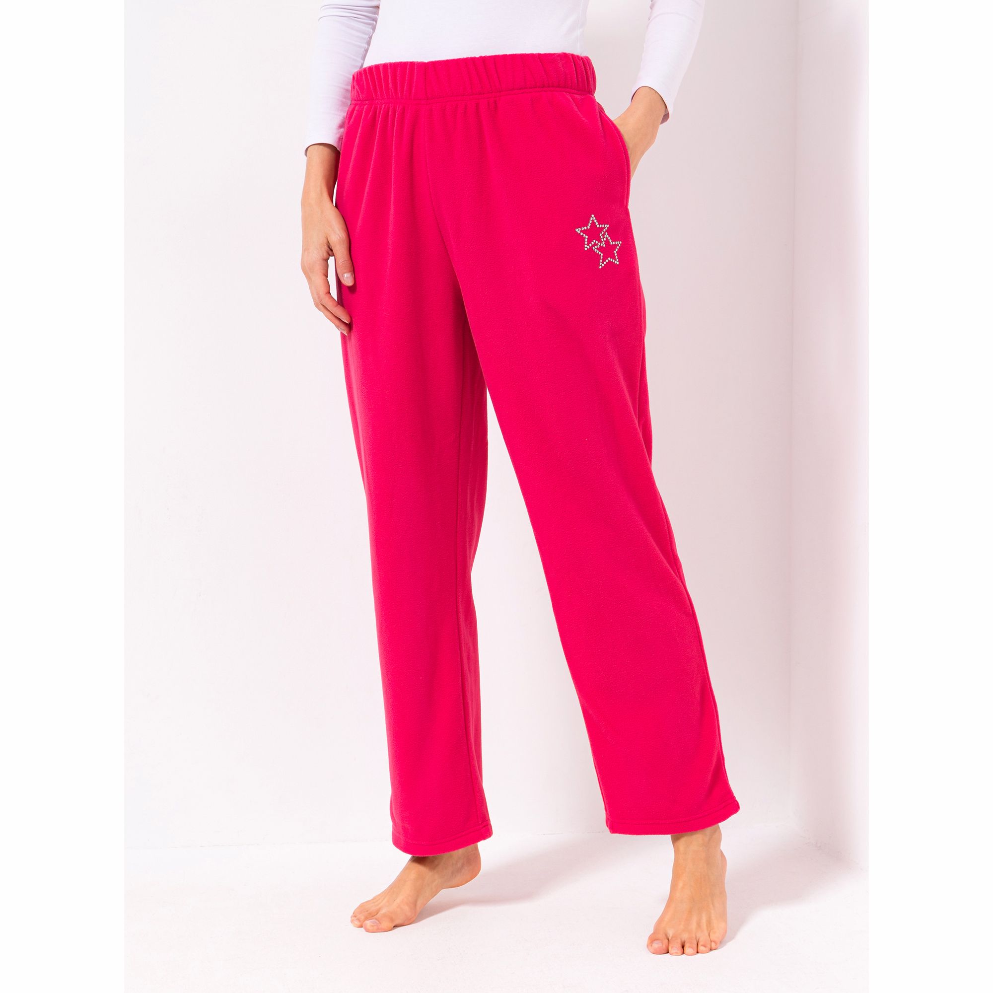 POLARSTERN HOMEWEAR Hose, 1/1-Länge Mikrofaser Fleece Rundumdehnbund gerader Beinverlauf