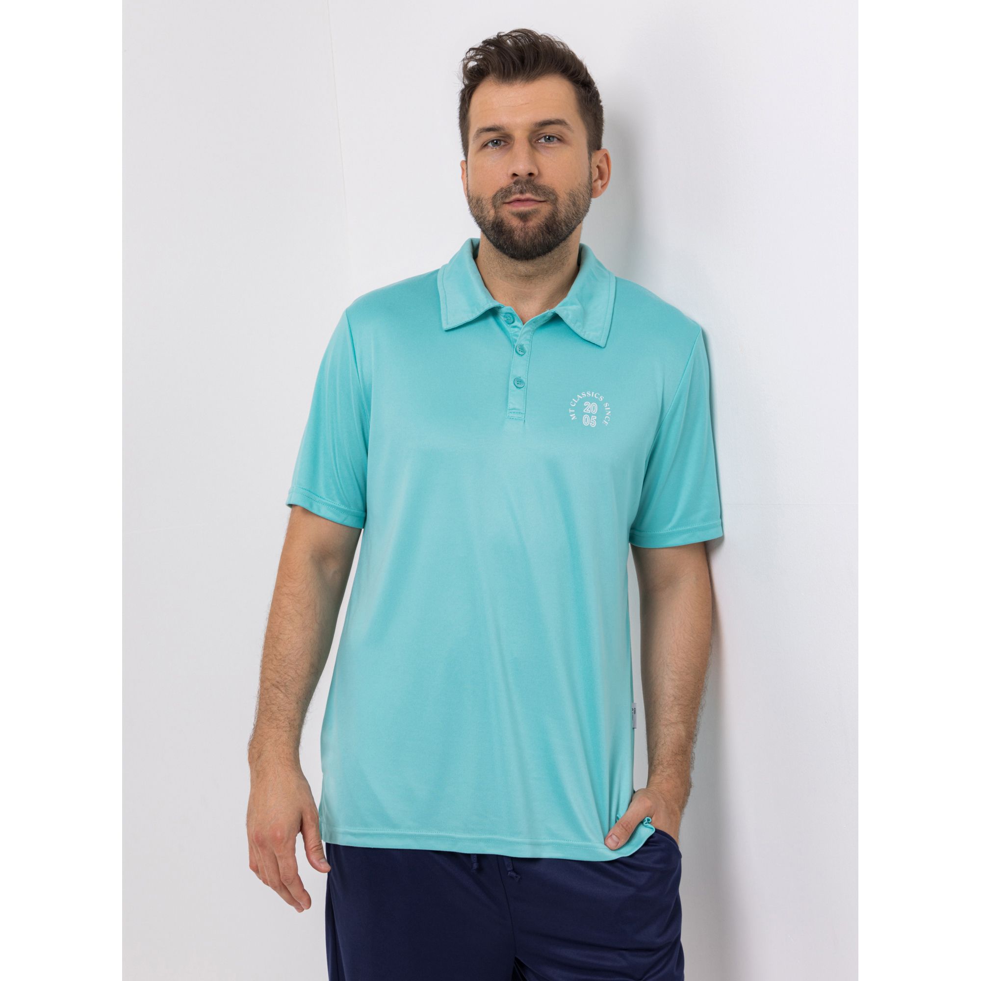 MEN'S TOUCH Poloshirt, 1/2-Arm Mikrofaser Seitenschlitze kurze Knopfleiste